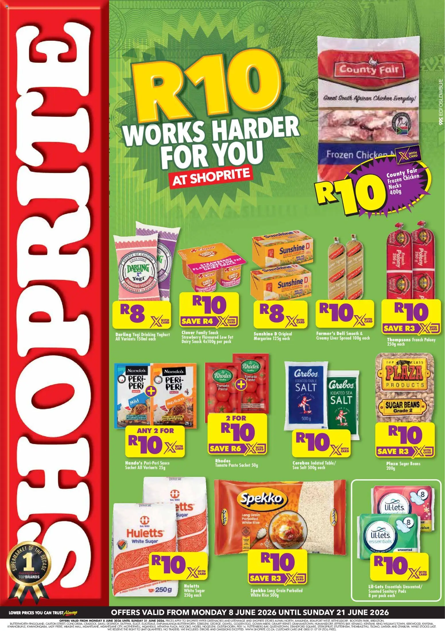 New Shoprite catalogue – valid from 08.06.2026 | Page: 1 | Products: Beans, Table, Chicken, Sauce