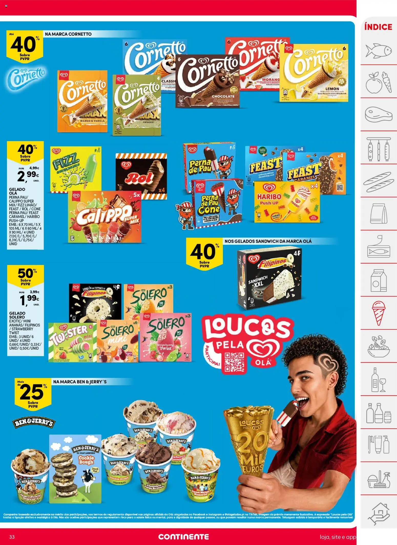 Continente folheto │ válido de 11/08/2026 | Página: 33 | Produtos: Filipinos, Gelado, Chocolate