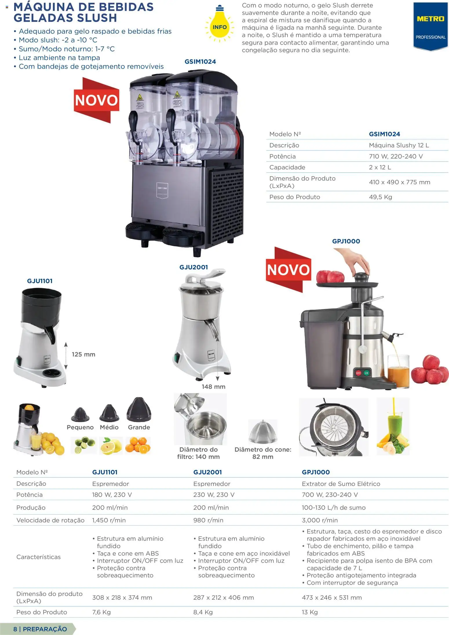 Makro Equipamento Profissional de Cozinha e Catering │ válido de 09.06.2026 | Página: 8 | Produtos: Espremedor, Interruptor, Máquina de bebidas, Sumo