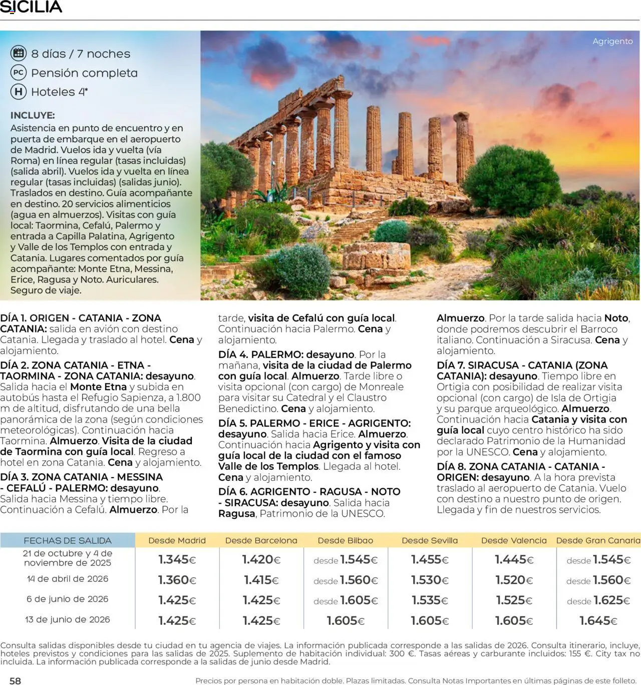Viajes El Corte Inglés - Club de Vacaciones - Vacaciones Económicas Personalizado │ válido desde el 01/09/2025 | Página: 58 | Productos: Agua