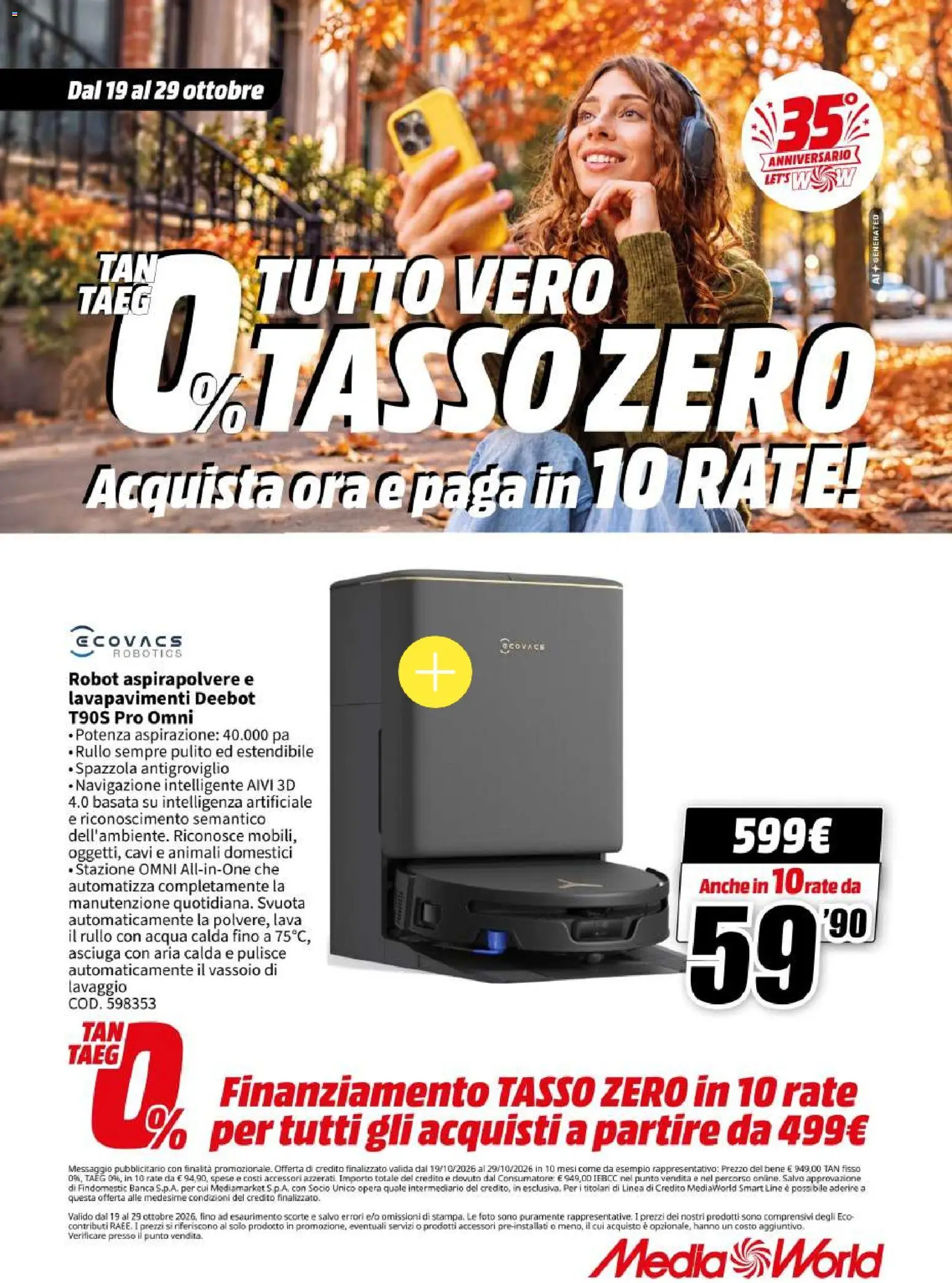 Volantino Media World del 19/10/2026 | Pagina: 84 | Prodotti: Rullo, Aspirapolvere, Vassoio, Navigazione
