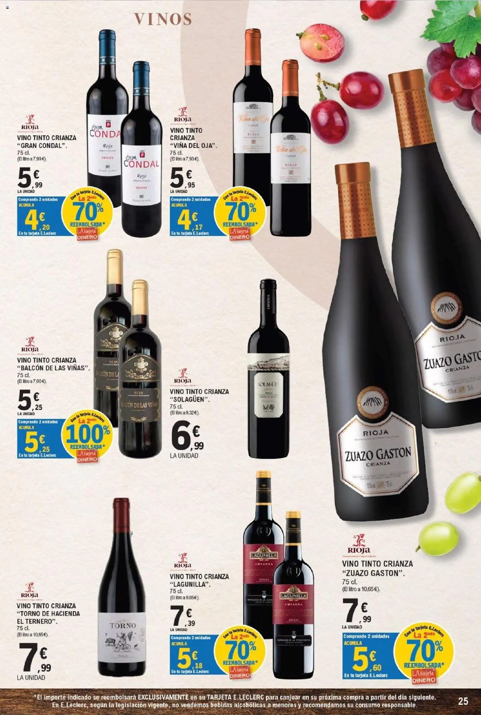 E.Leclerc - Miranda de Ebro │ válido desde el 16/09/2026 | Página: 25 | Productos: Vino tinto, Vino, Bebidas