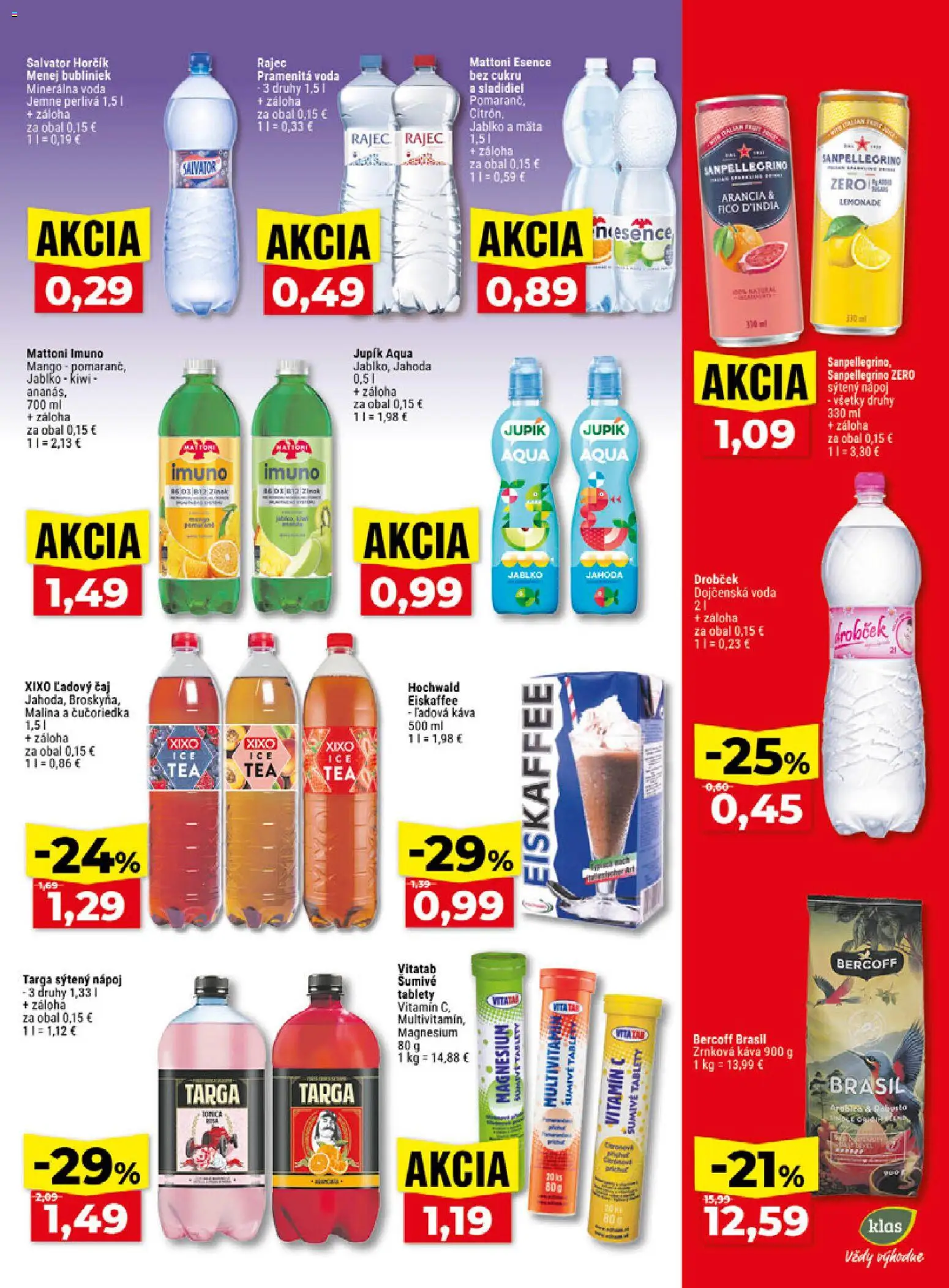 Nové Klas akcie – leták je platný od 12.10.2026 | Strana: 22 | Produkty: Káva, Pramenitá voda, Minerálna voda, Zrnková káva