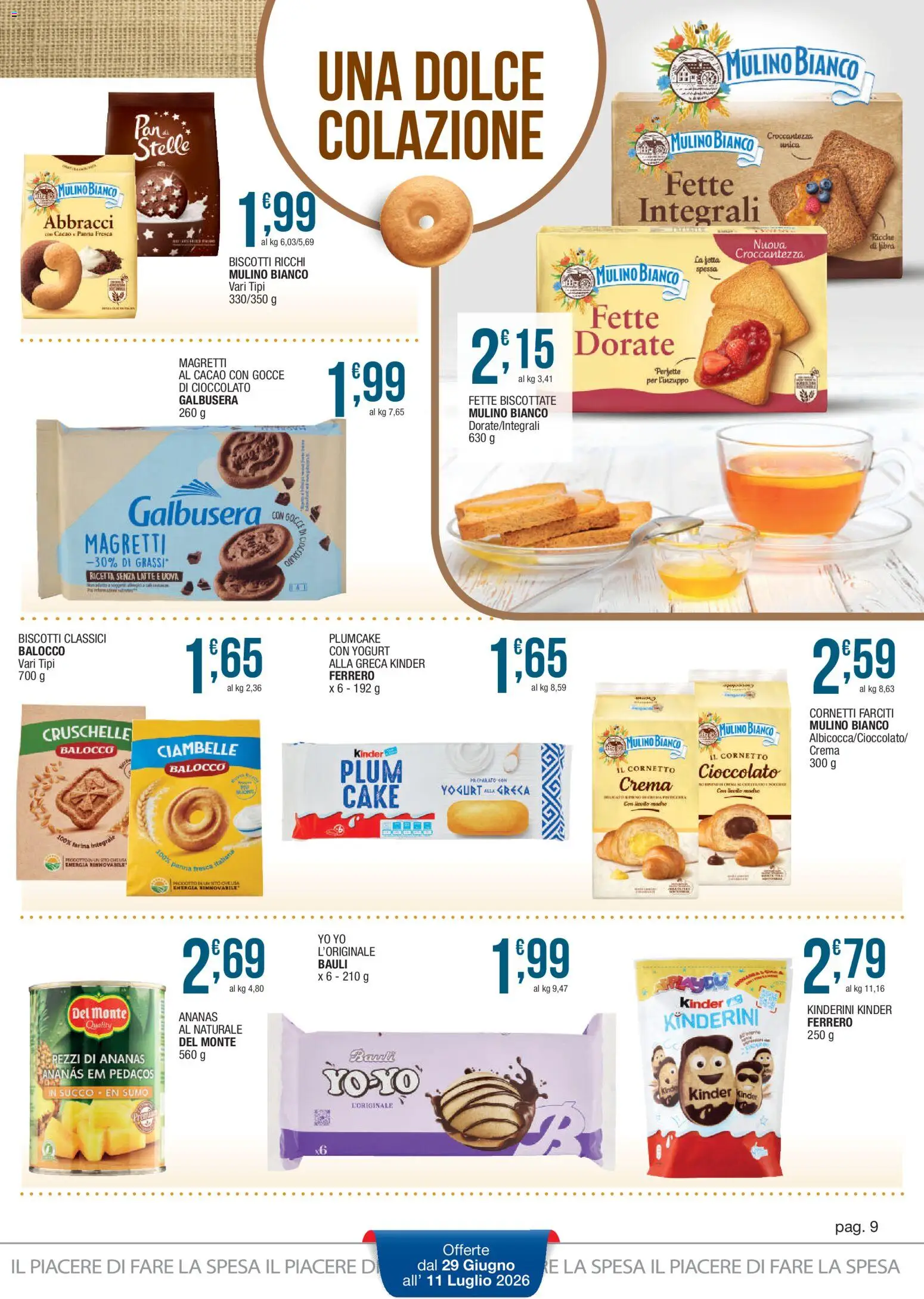 Volantino Sidis del 29/06/2026 | Pagina: 9 | Prodotti: Yogurt, Cioccolato, Cornetto, Biscotti