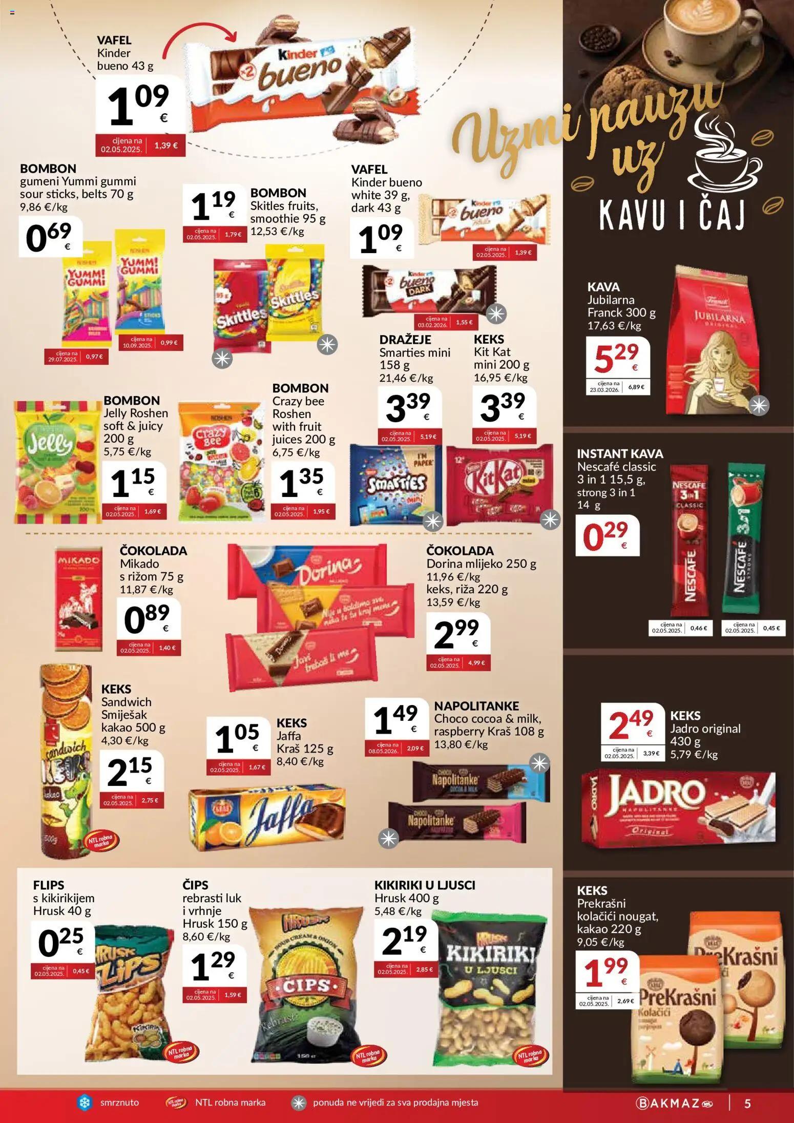 Bakmaz katalog | vrijedi od 27.05.2026 | Stranica: 5 | Proizvodi: Flips, Čokolada, Riža, Smoothie