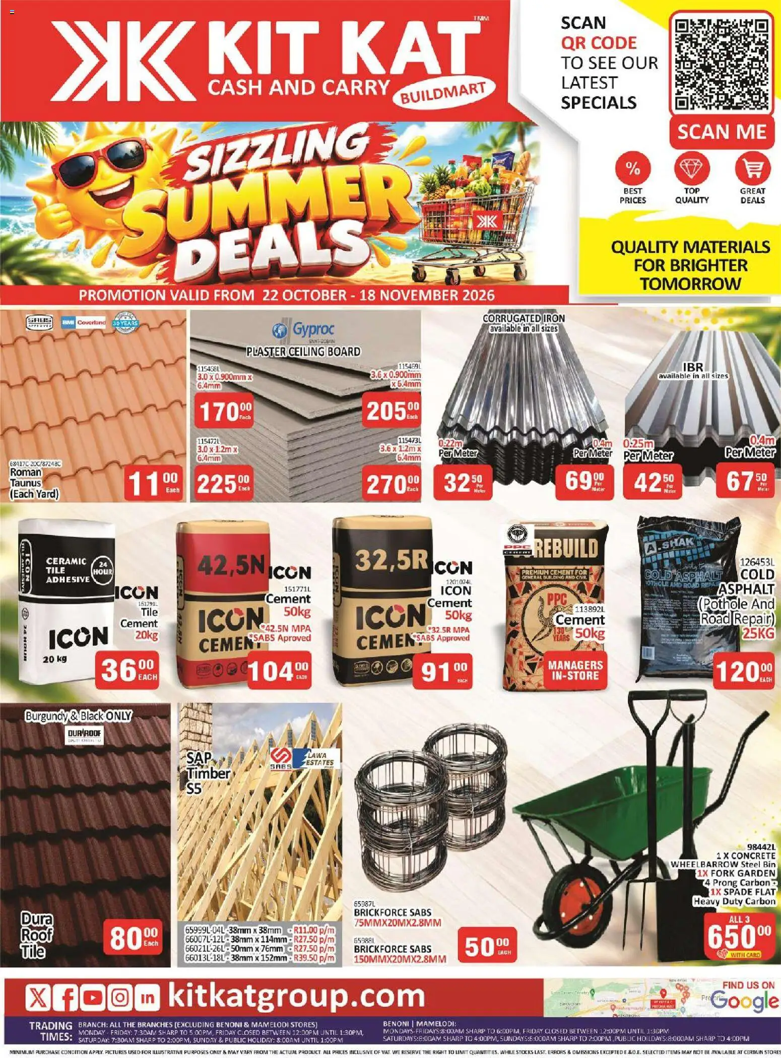 New KIT KAT Cash & Carry catalogue – valid from 22/10/2026 | Page: 1 | Products: Iron, Wheelbarrow, Plaster, Cement