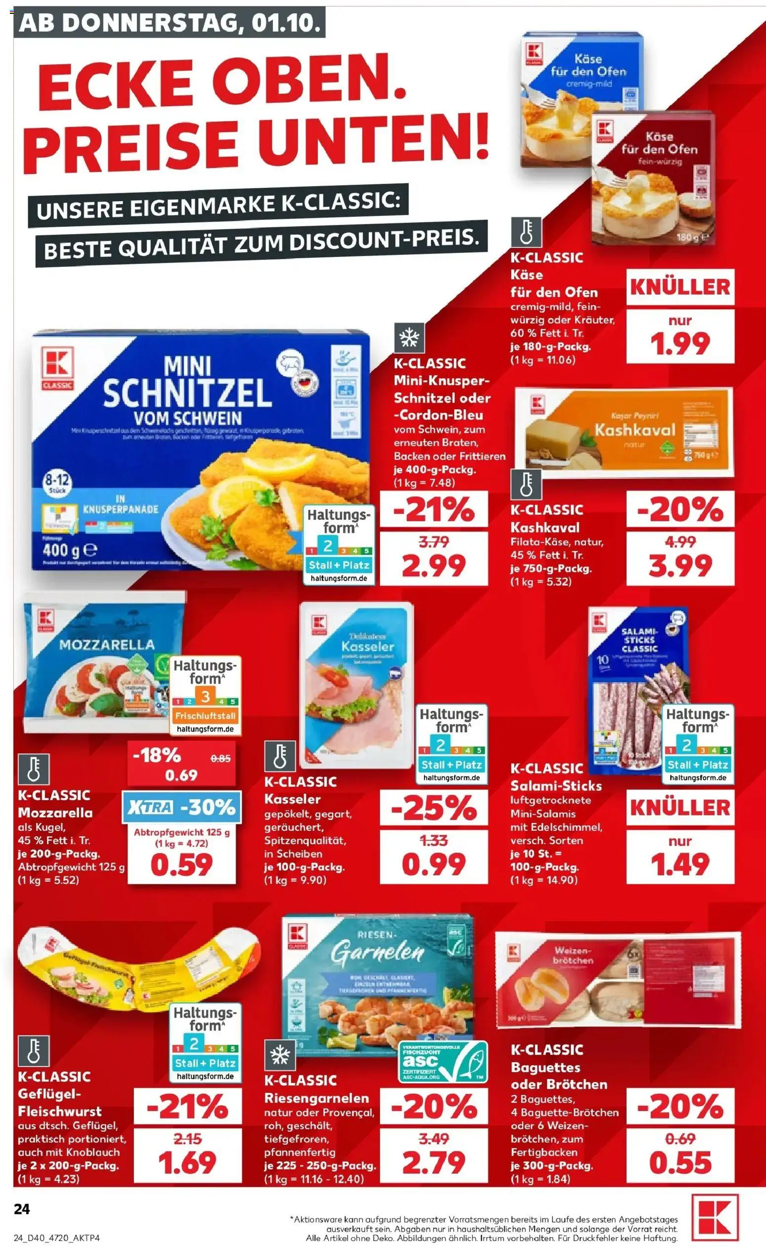 Prospekt Kaufland ab 28.09.2026 » Angebote Online zum Blättern | Seite: 34 | Produkte: Ofen, Käse, Schnitzel, Knoblauch