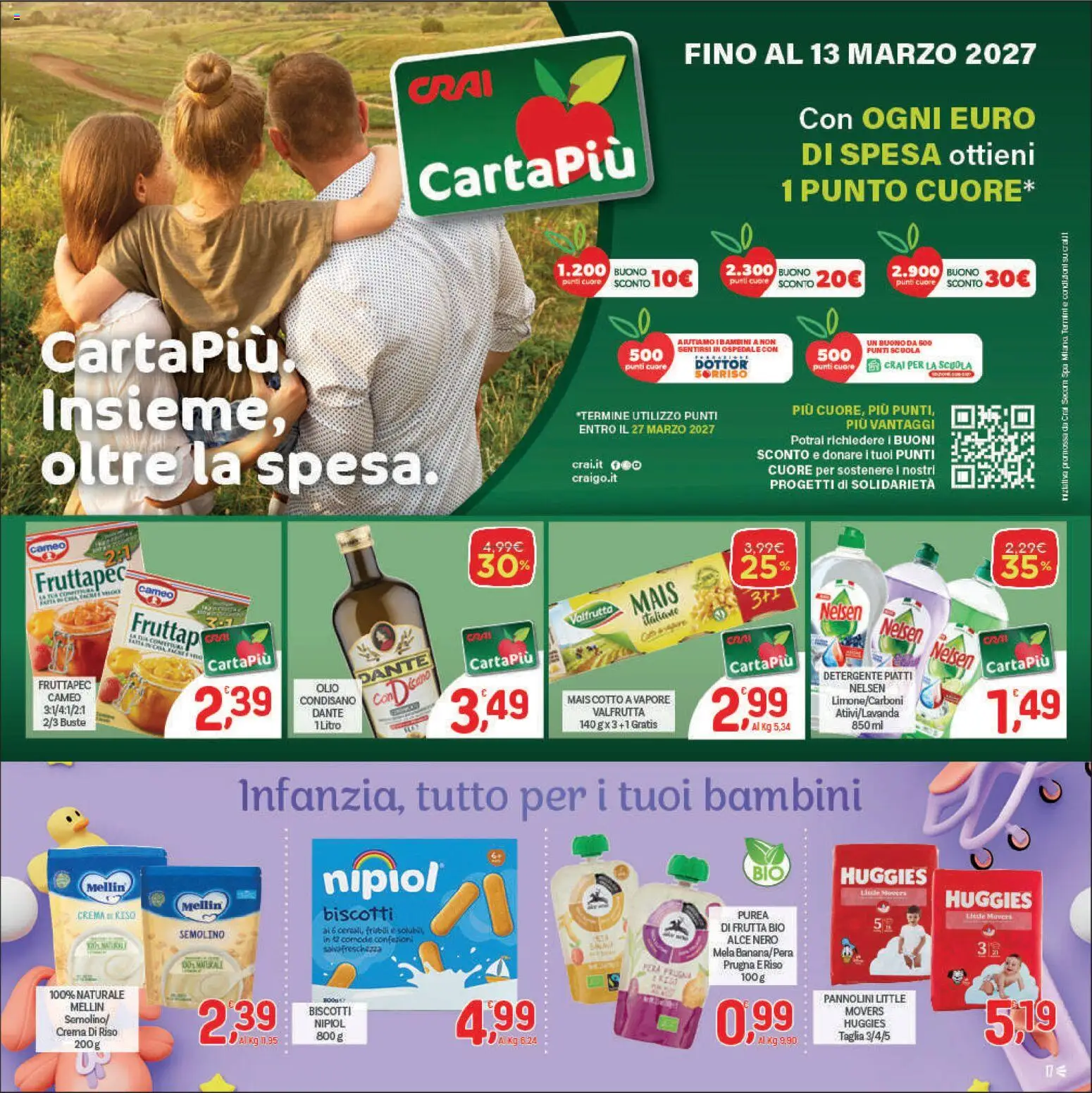 Volantino CRAI del 09/07/2026 | Pagina: 17 | Prodotti: Crema, Pannolini, Riso, Olio