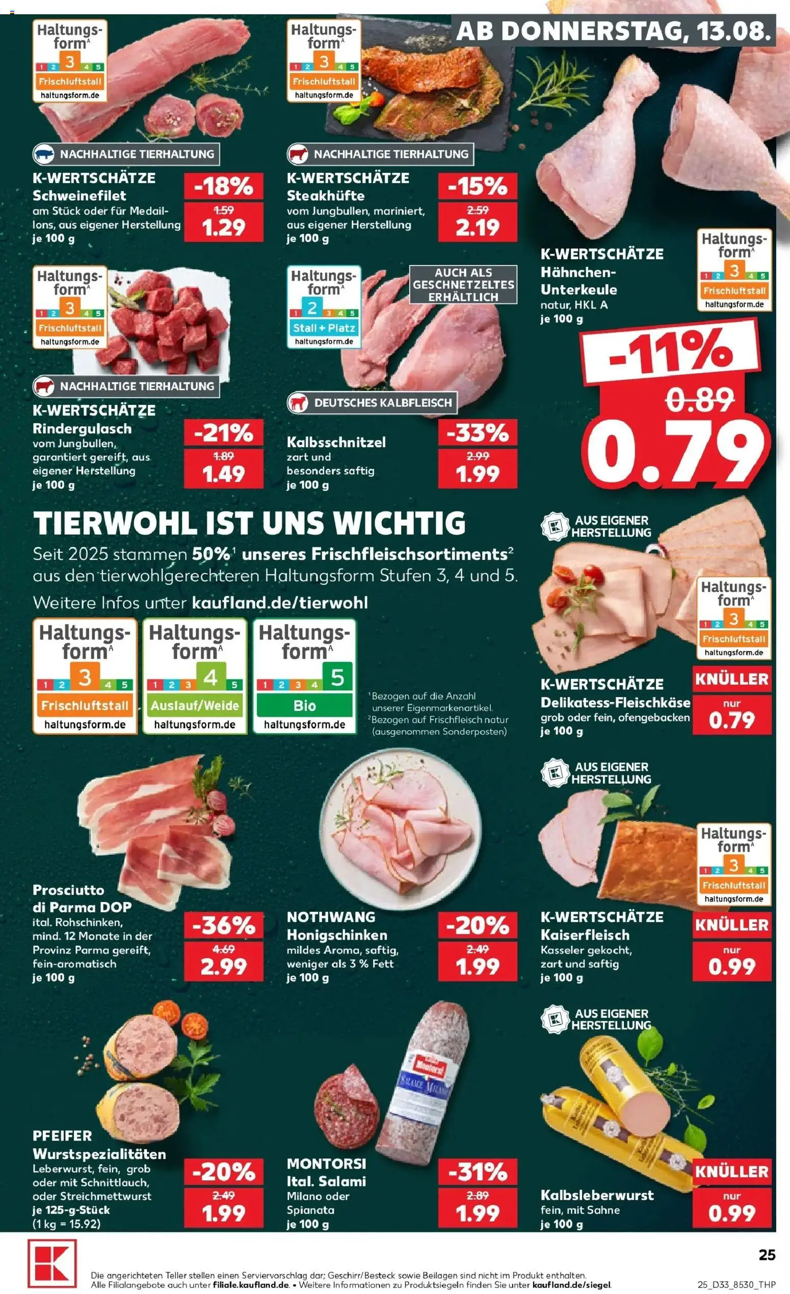 Kaufland Prospekt Karlsruhe – gültig ab 10.08.2026 | Seite: 34 | Produkte: Hahnchen, Schweinefilet, Salami, Sahne