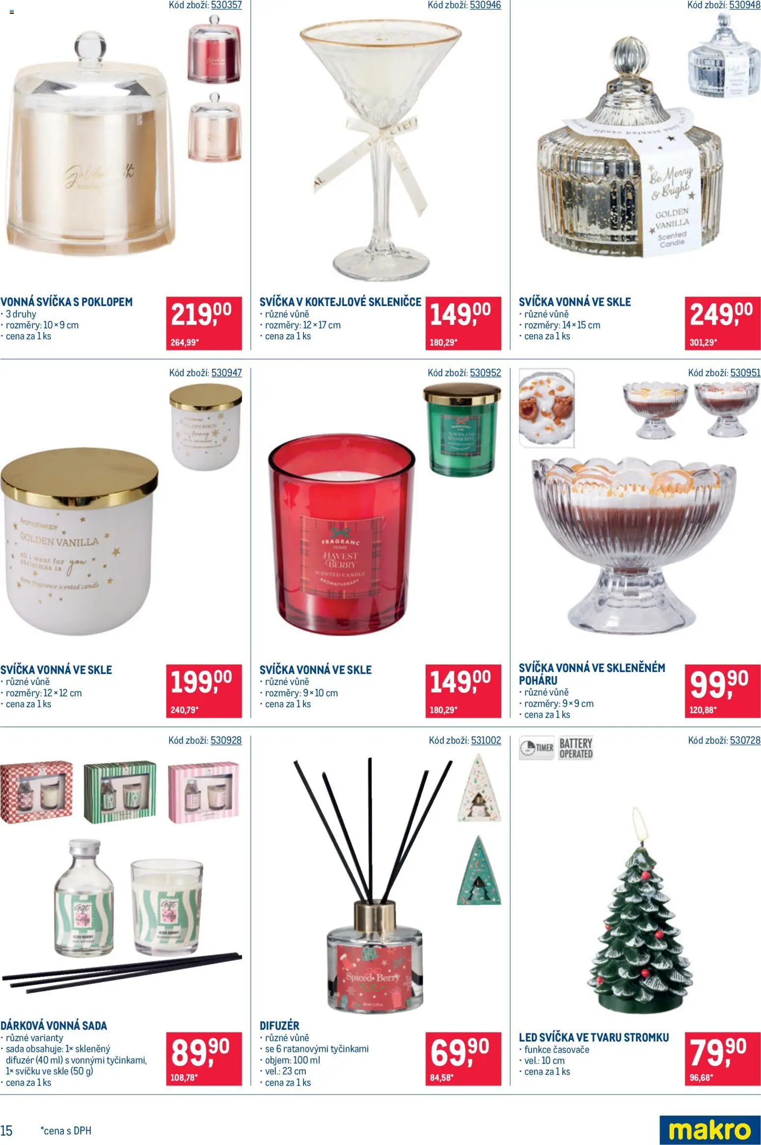 Makro leták - Dekorace od 21.10.2026 | Strana: 15 | Produkty: Difuzér, Svíčka, LED