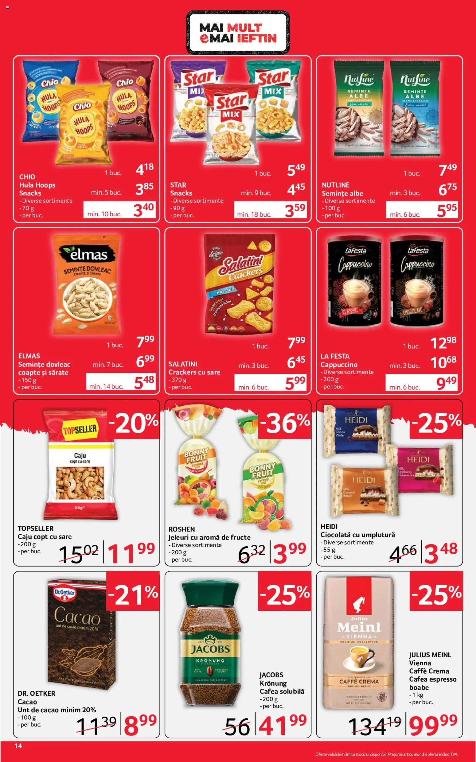 Noul catalog Selgros – valabil de la 10.07.2026 | Pagină: 14 | Produse: Cappuccino, Jacobs, Unt, Cremă