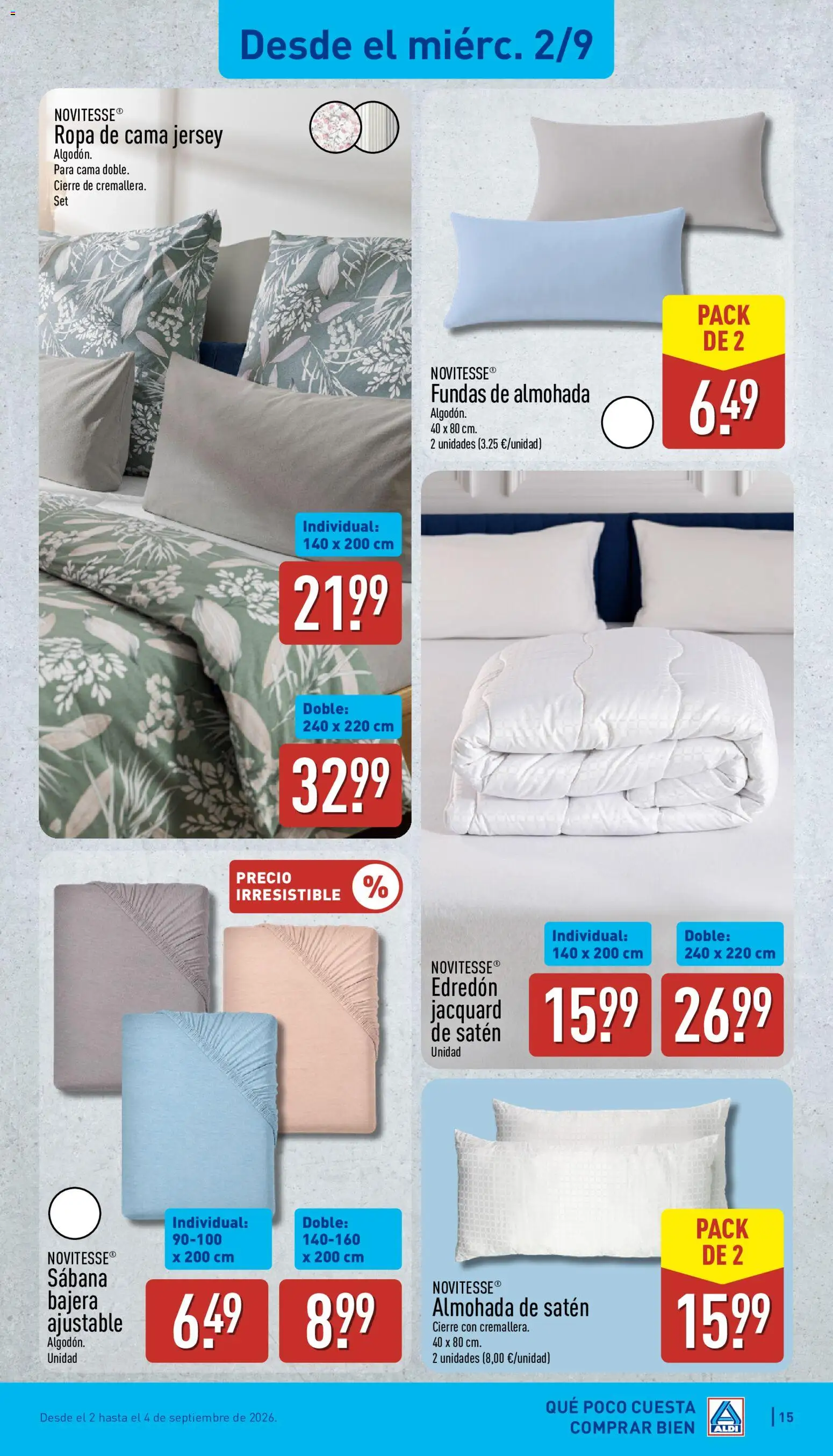 Aldi folleto Baleares │ válido desde el 31/08/2026 | Página: 15 | Productos: Edredón, Ropa, Ropa de cama, Cama