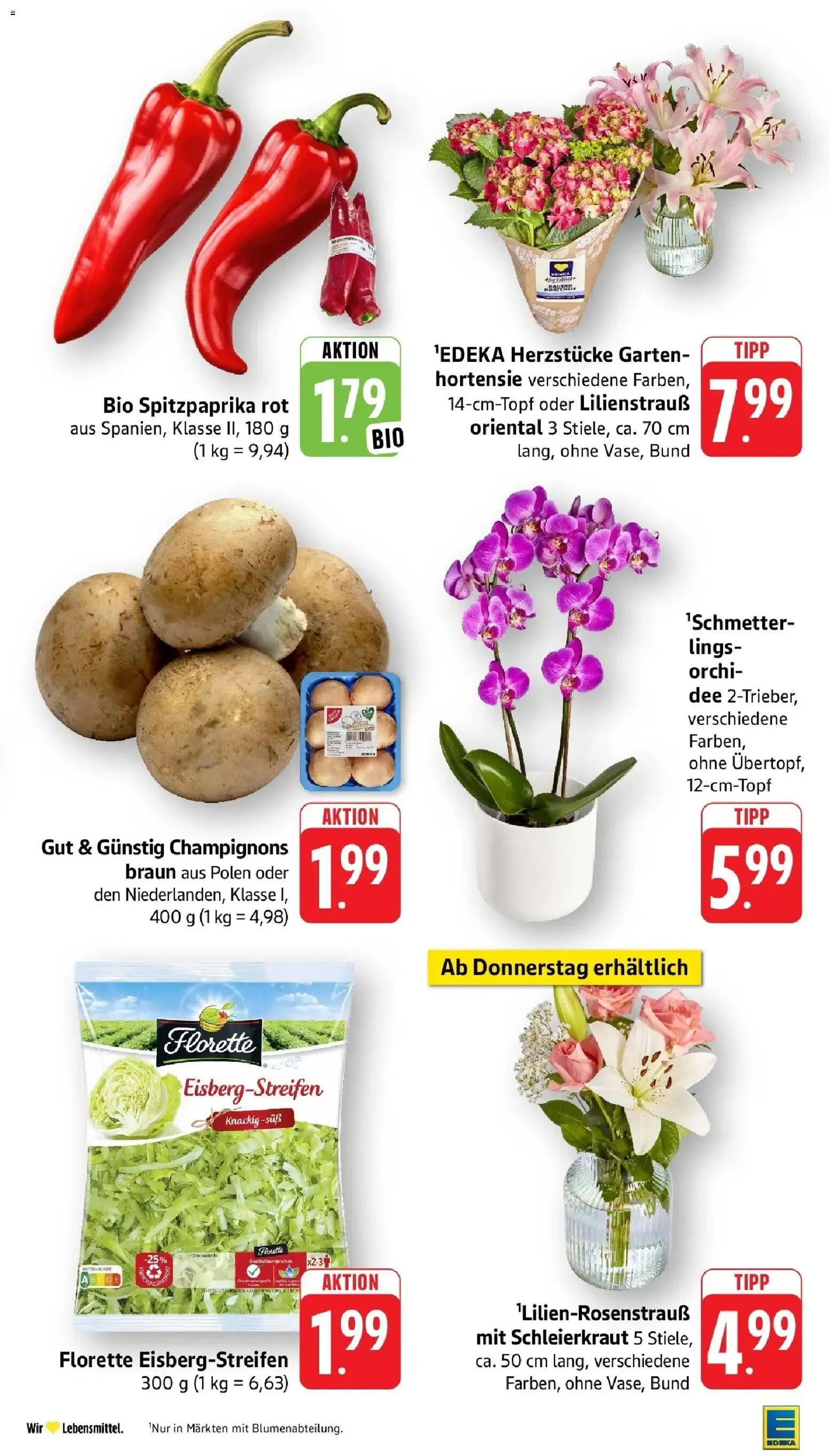 Edeka prospekt Ludwigshafen – gültig ab 22.06.2026 | Seite: 7 | Produkte: Hortensie, Champignons