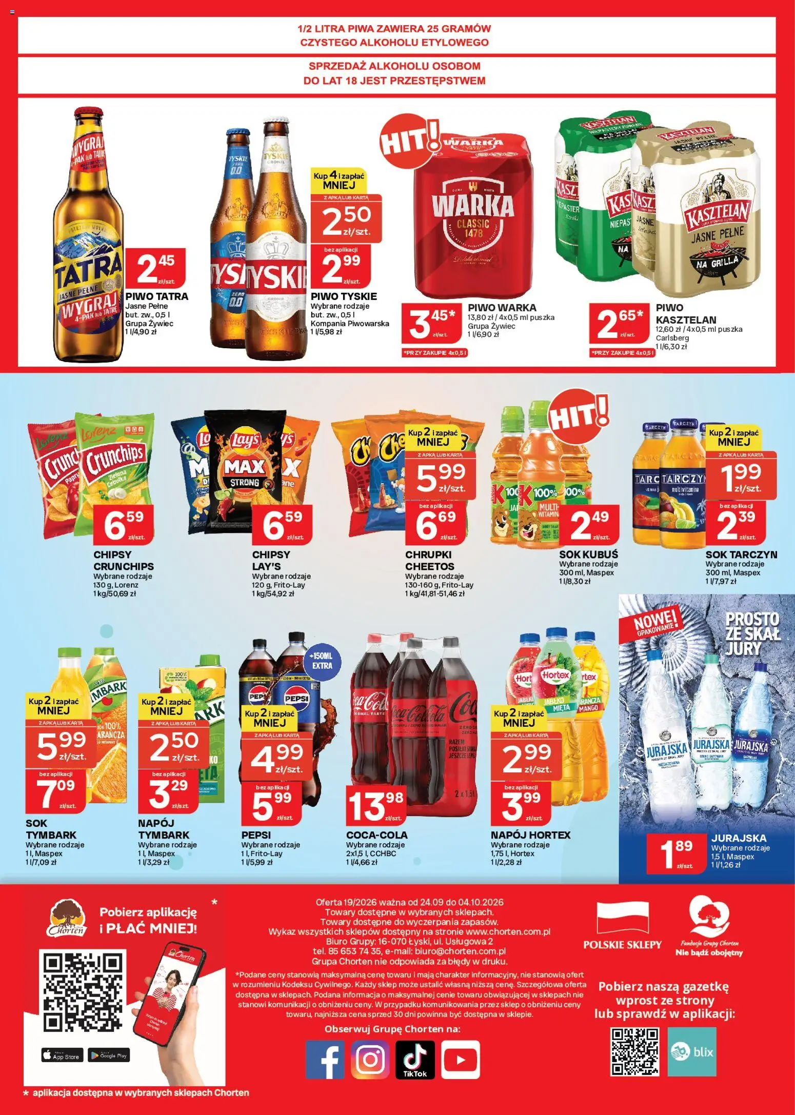 Chorten gazetka od 24.09.2026 | Strona: 4 | Produkty: Karta, Pepsi, Carlsberg, Piwo