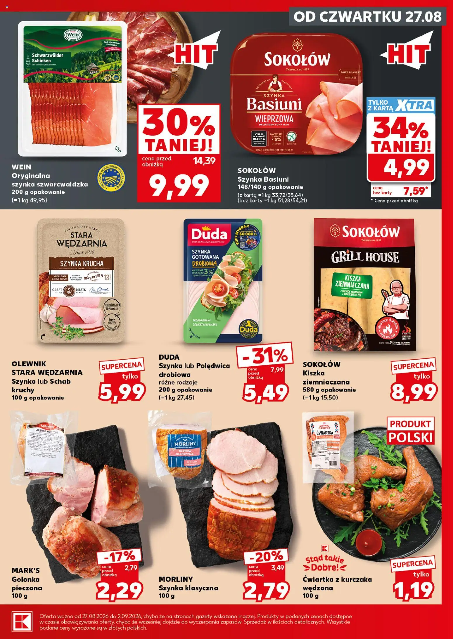 Kaufland Polsko leták - Mocny start od 31.08.2026 | Strana: 23 | Produkty: Karty, Protein