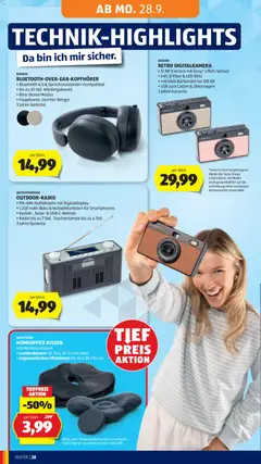 Hofer Flugblatt ab 25.09.2026 gültig | Seite: 36 | Produkte: Radio, Kamera, USB, Kissen