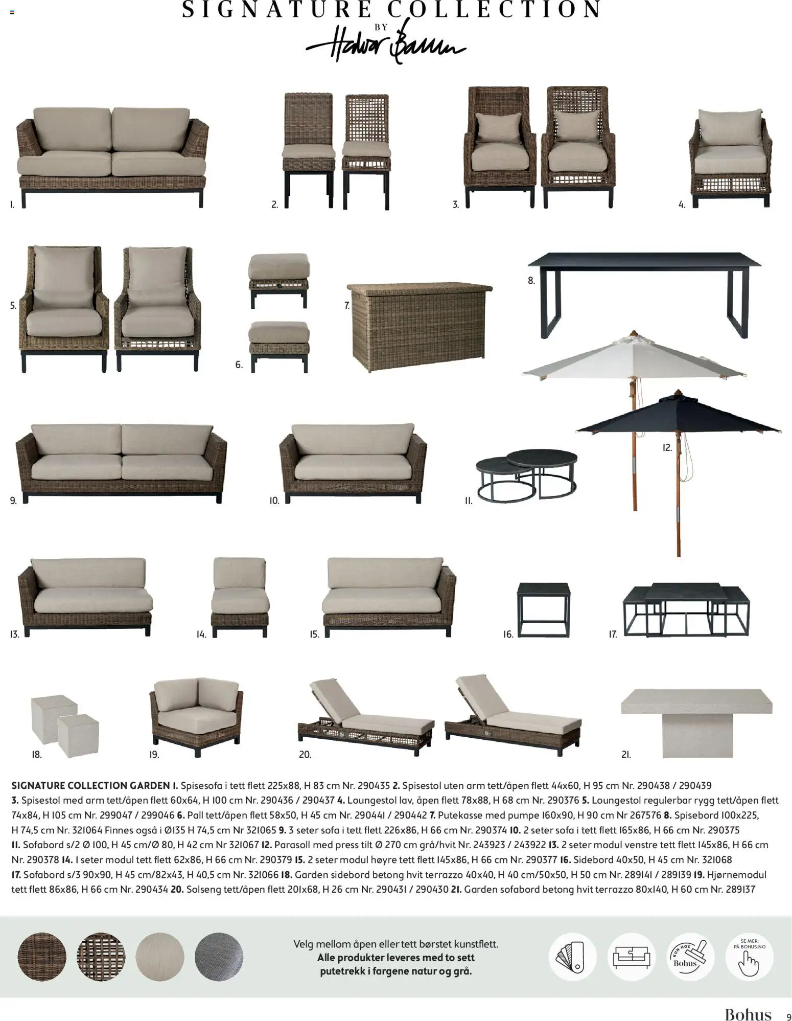 {H1} | Side: 9 | Produkter: Spisebord, Spisestol, Parasoll, Sidebord
