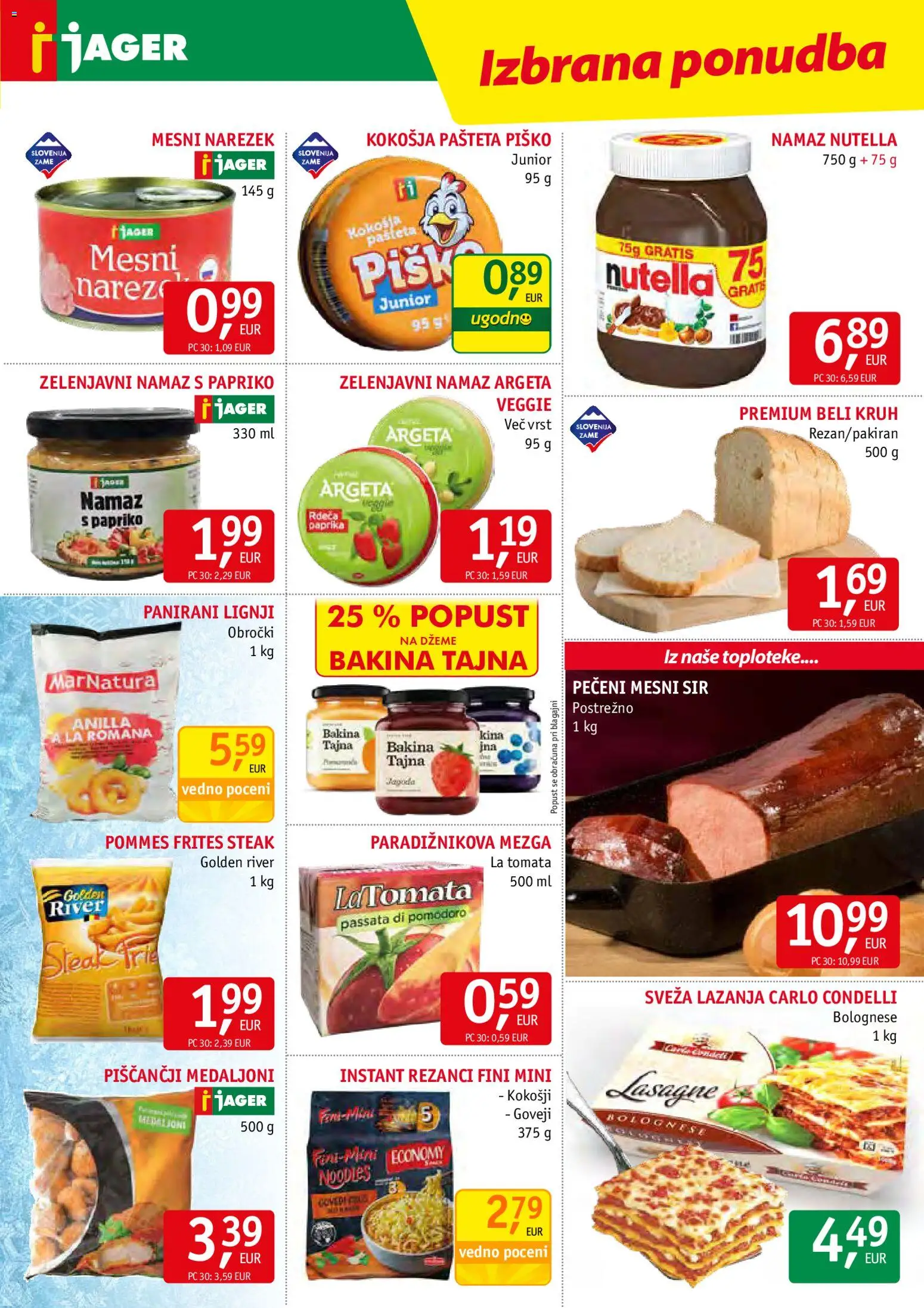 Novi Jager katalog ponudbe – veljaven od 12.08.2026 | Stran: 9 | Izdelki: Paprika, Sir, Kruh, Nutella