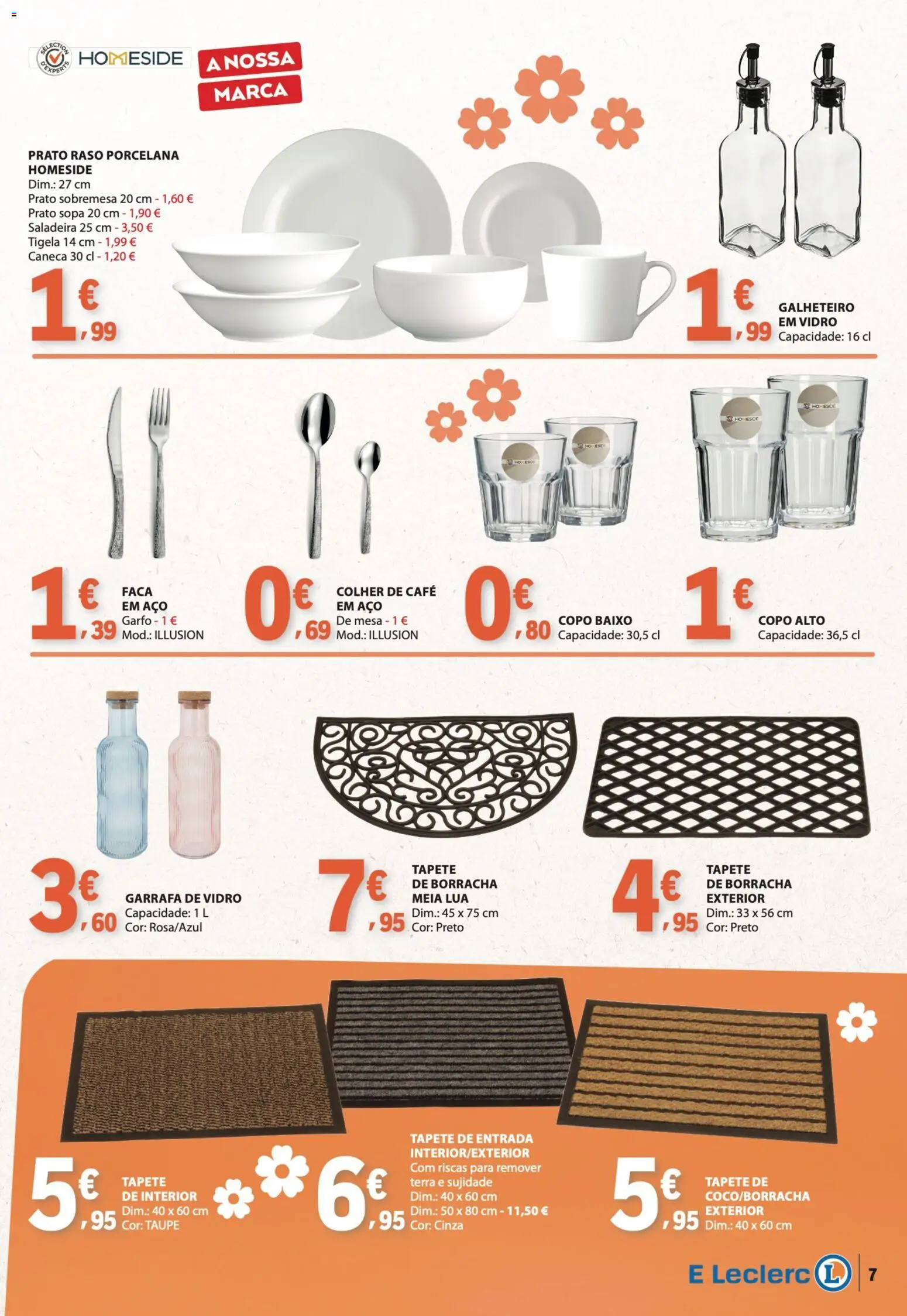 E.Leclerc folheto Feira Animal e Casa │ válido de 29/09/2026 | Página: 7 | Produtos: Tigela, Mesa, Café, Tapete de entrada