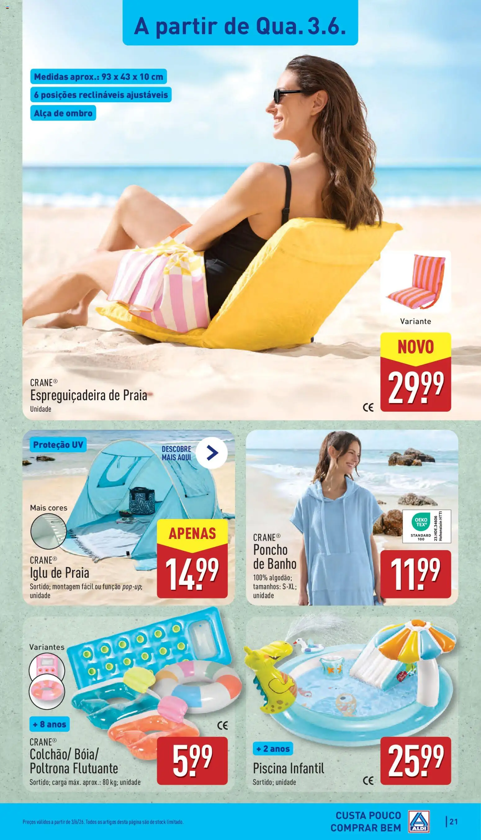 Aldi folheto │ válido de 01.06.2026 | Página: 21 | Produtos: Piscina, Poltrona, Espreguiçadeira, Banho