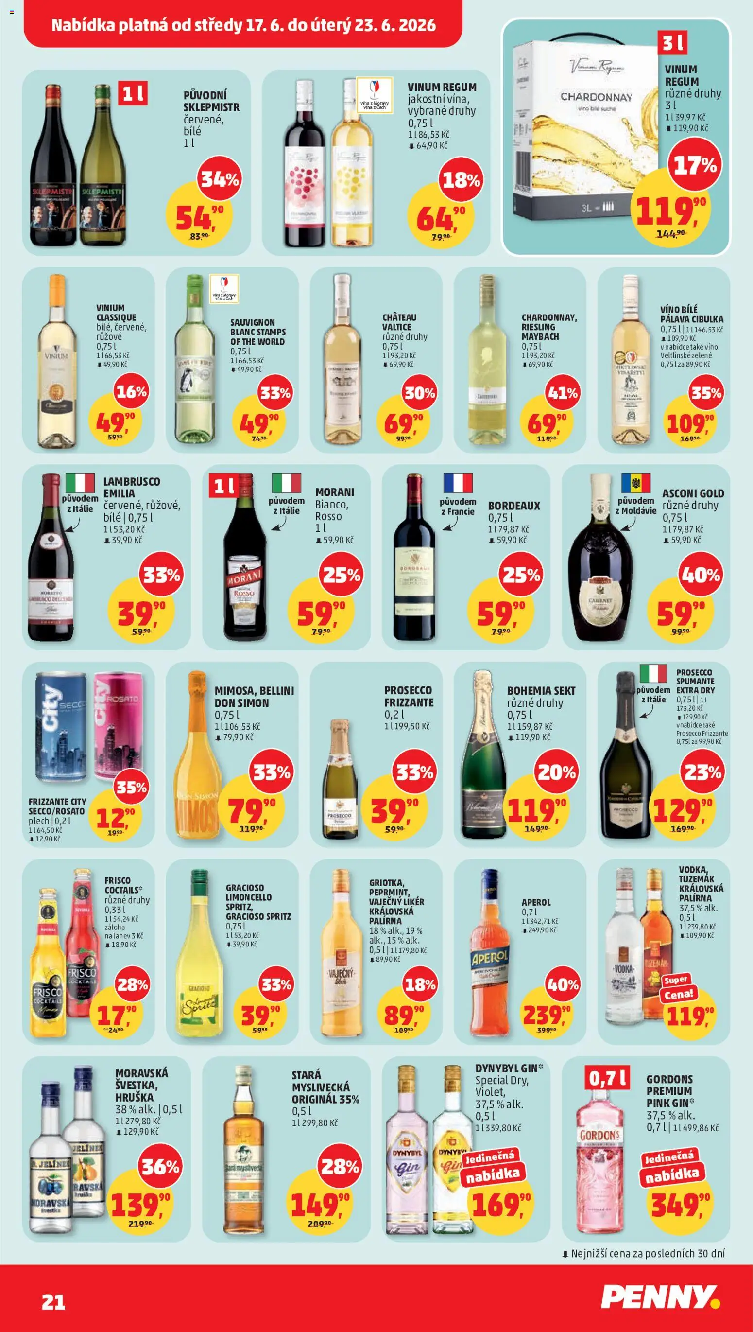 Penny Market leták od 17.06.2026 | Strana: 21 | Produkty: Prosecco, Vodka, Spritz, Aperol