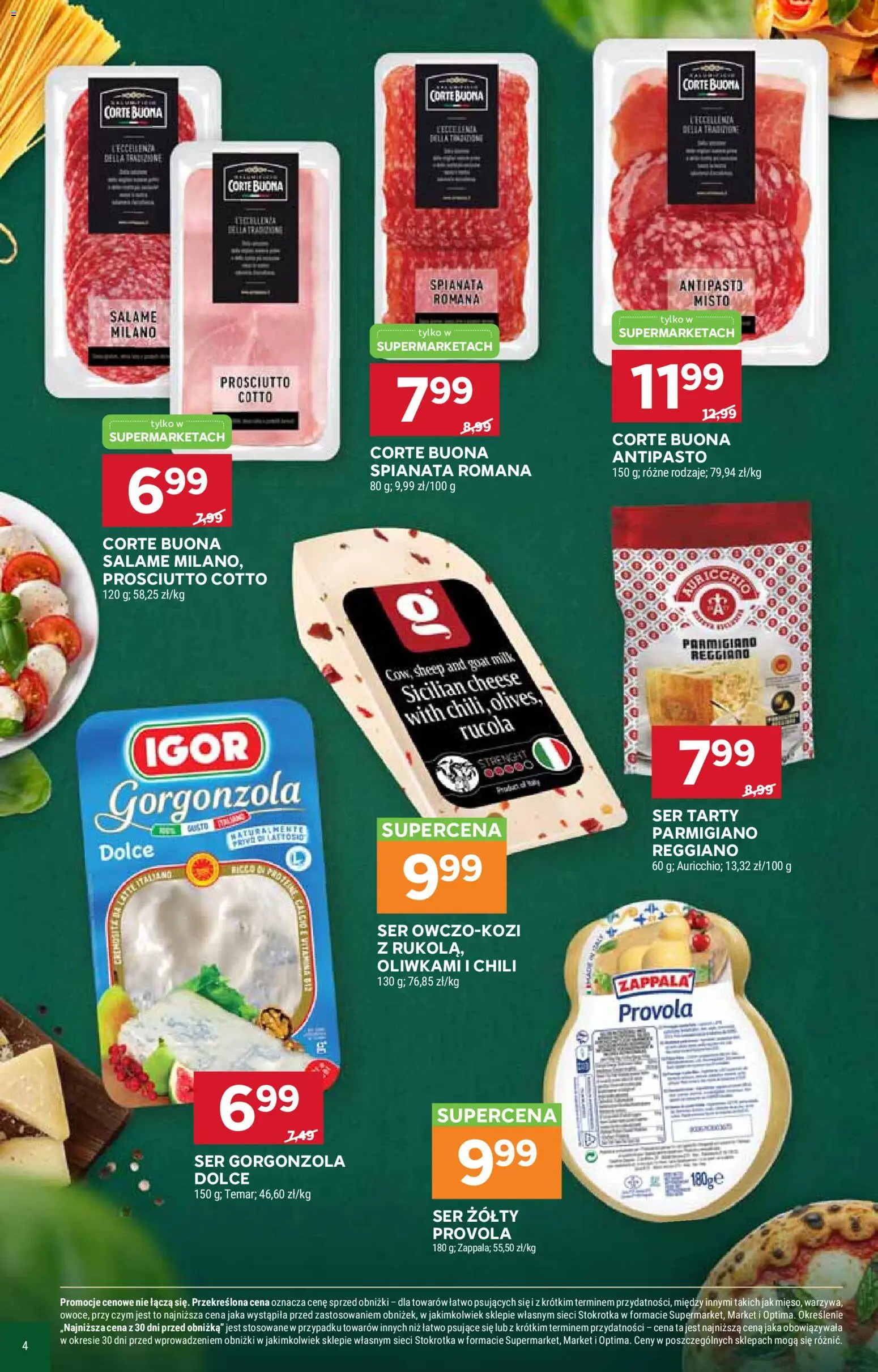 Stokrotka gazetka - Włochy od kuchni od 29.10.2026 | Strona: 4 | Produkty: Ser żółty, Ser, Ser gorgonzola, Gorgonzola