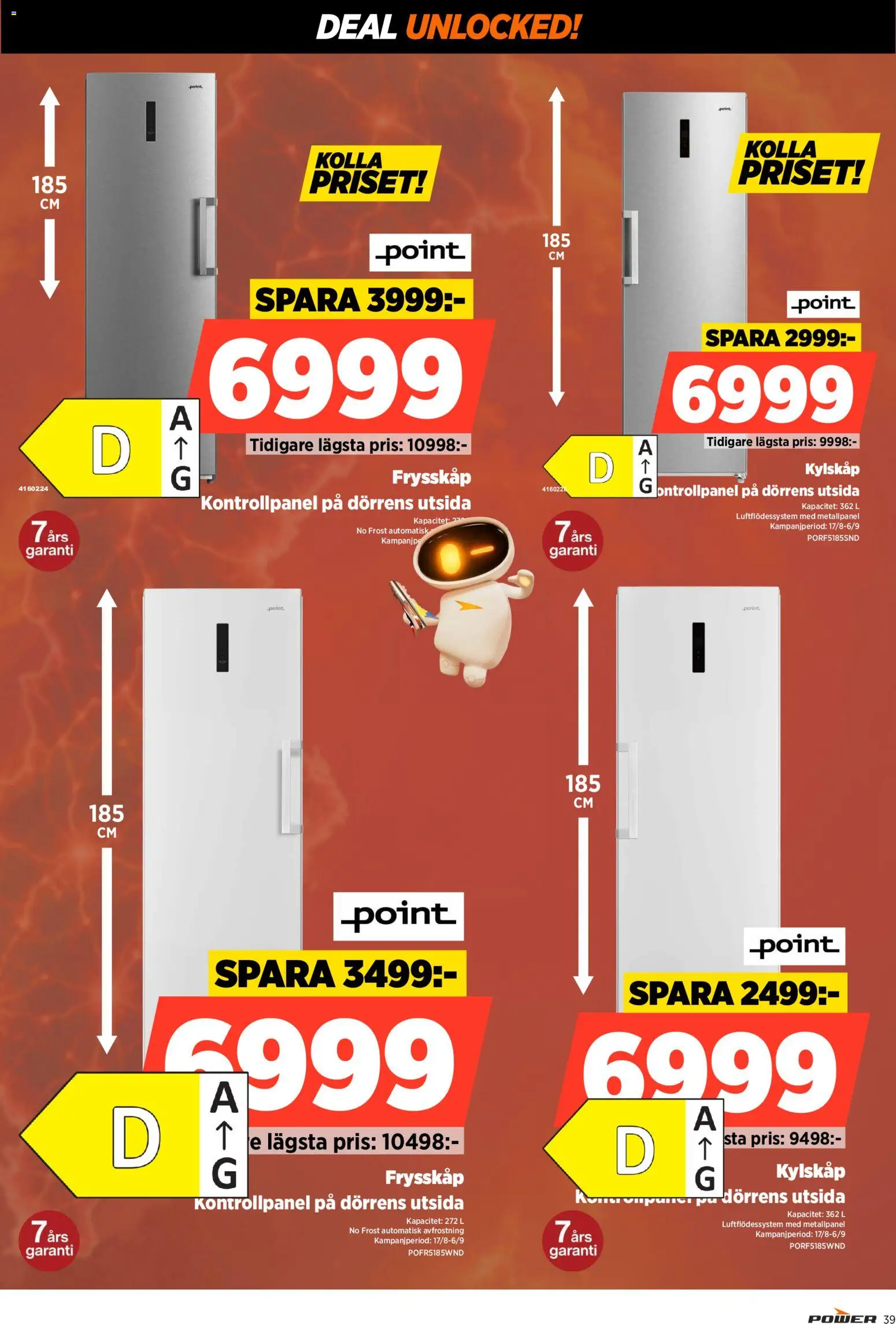 Power reklamblad aktuell från 31/08/2026 | Sida: 39 | Produkter: Kylskåp