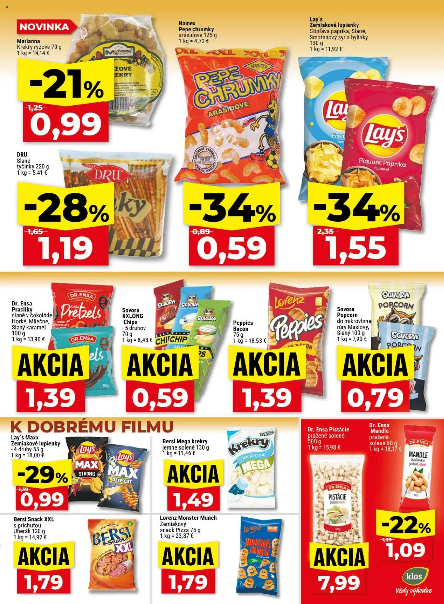 Nové Klas akcie – leták je platný od 11.05.2026 | Strana: 20 | Produkty: Paprika, Syr, Pizza, Pistácie