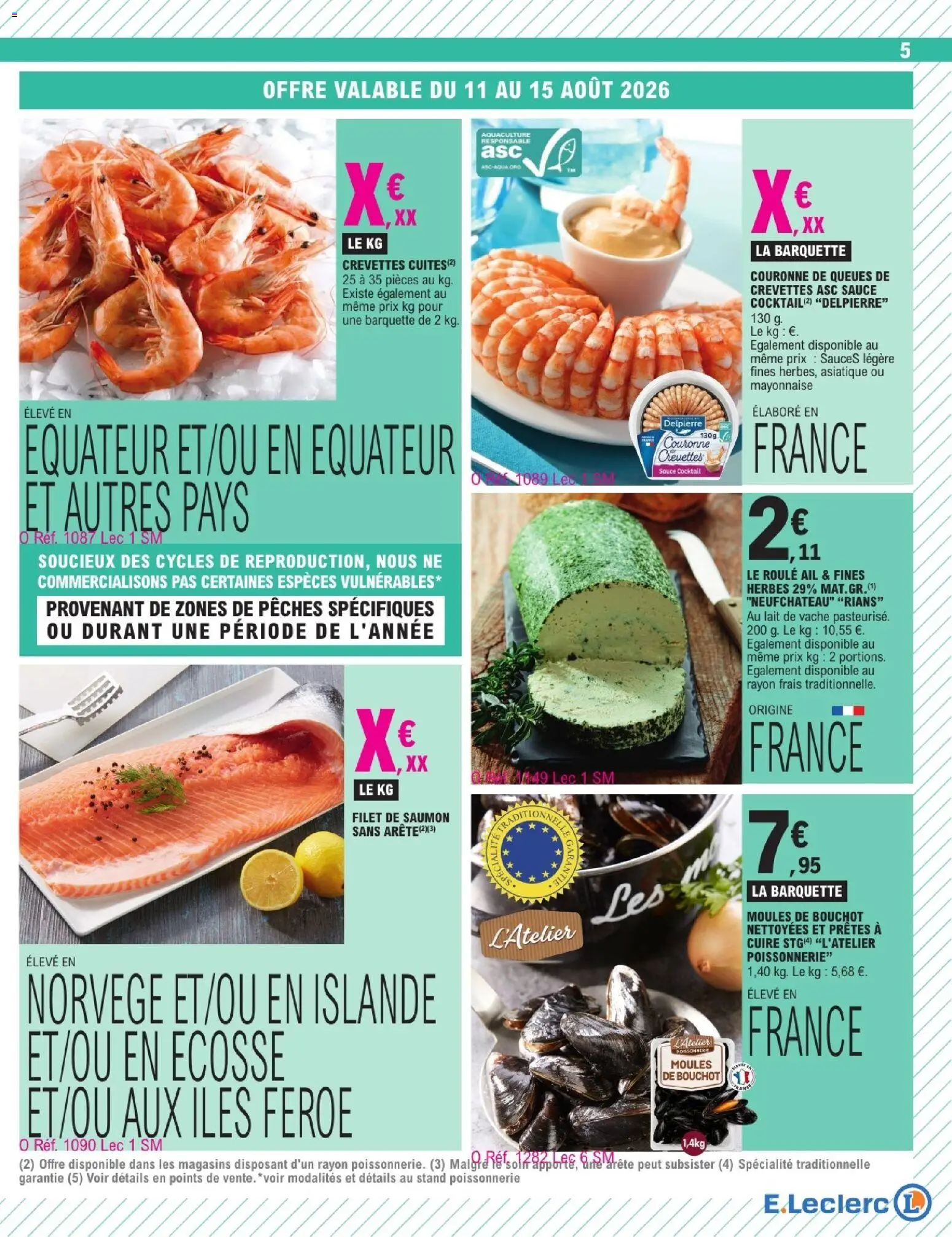 {H1} | Page: 5 | Produits: Ail, Crevettes, Filet de saumon, Saumon