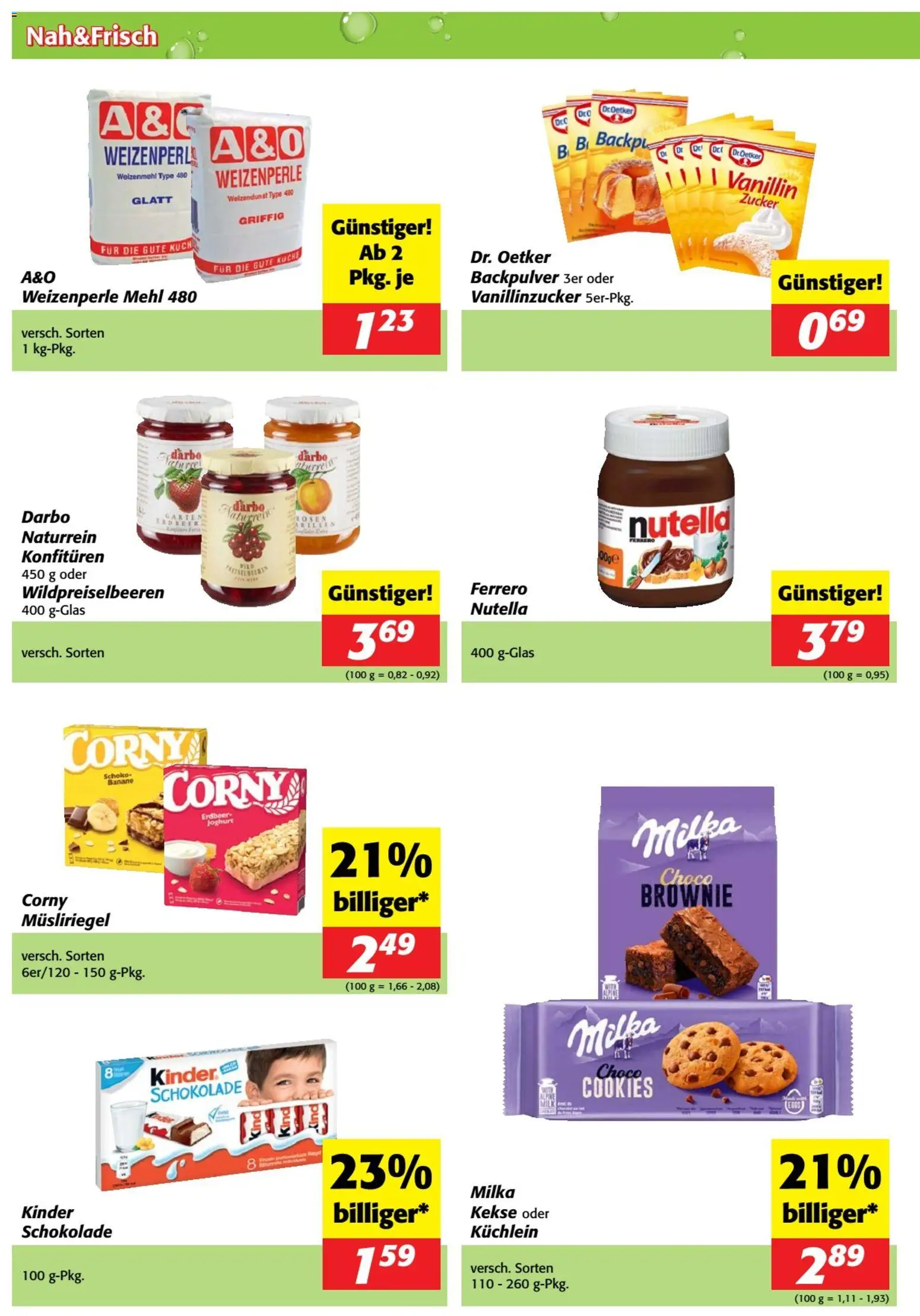 Nah und Frisch Flugblatt gültig ab 01.07.2026 | Seite: 1 | Produkte: Kekse, Zucker, Joghurt, Schokolade