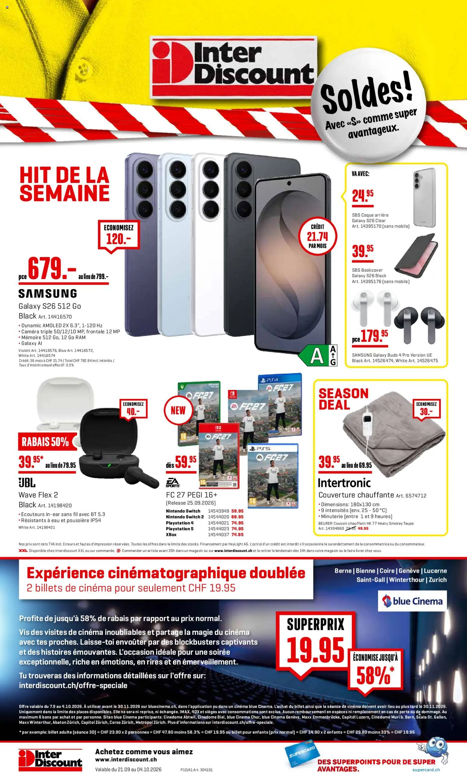 Interdiscount aktionen FR – gültig ab 21.09.2026 | Seite: 28 | Produkte: Playstation, Xbox, Samsung