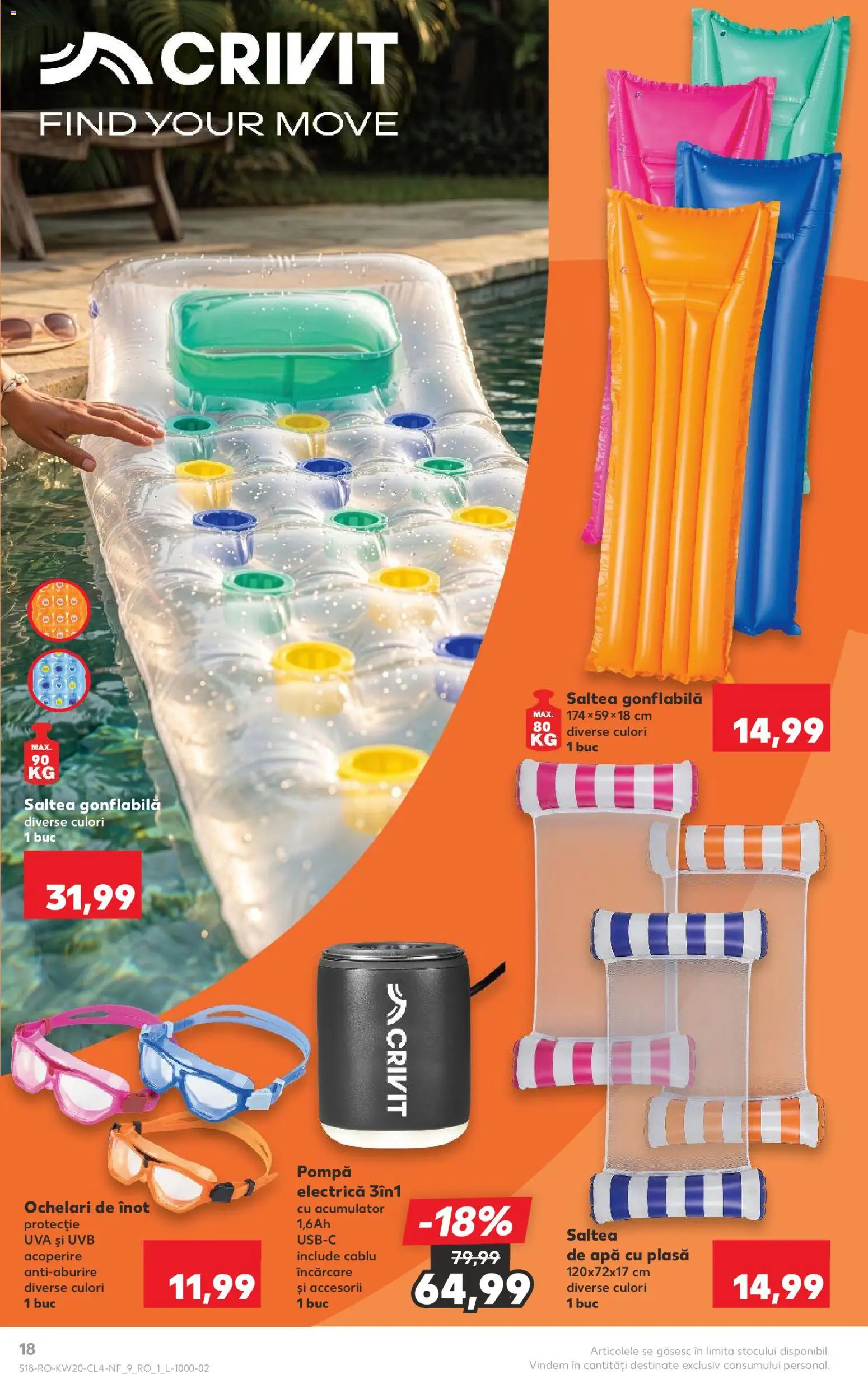 Noul catalog Kaufland – valabil de la 13.05.2026 | Pagină: 18 | Produse: Ochelari, Cablu, Saltea, Apă