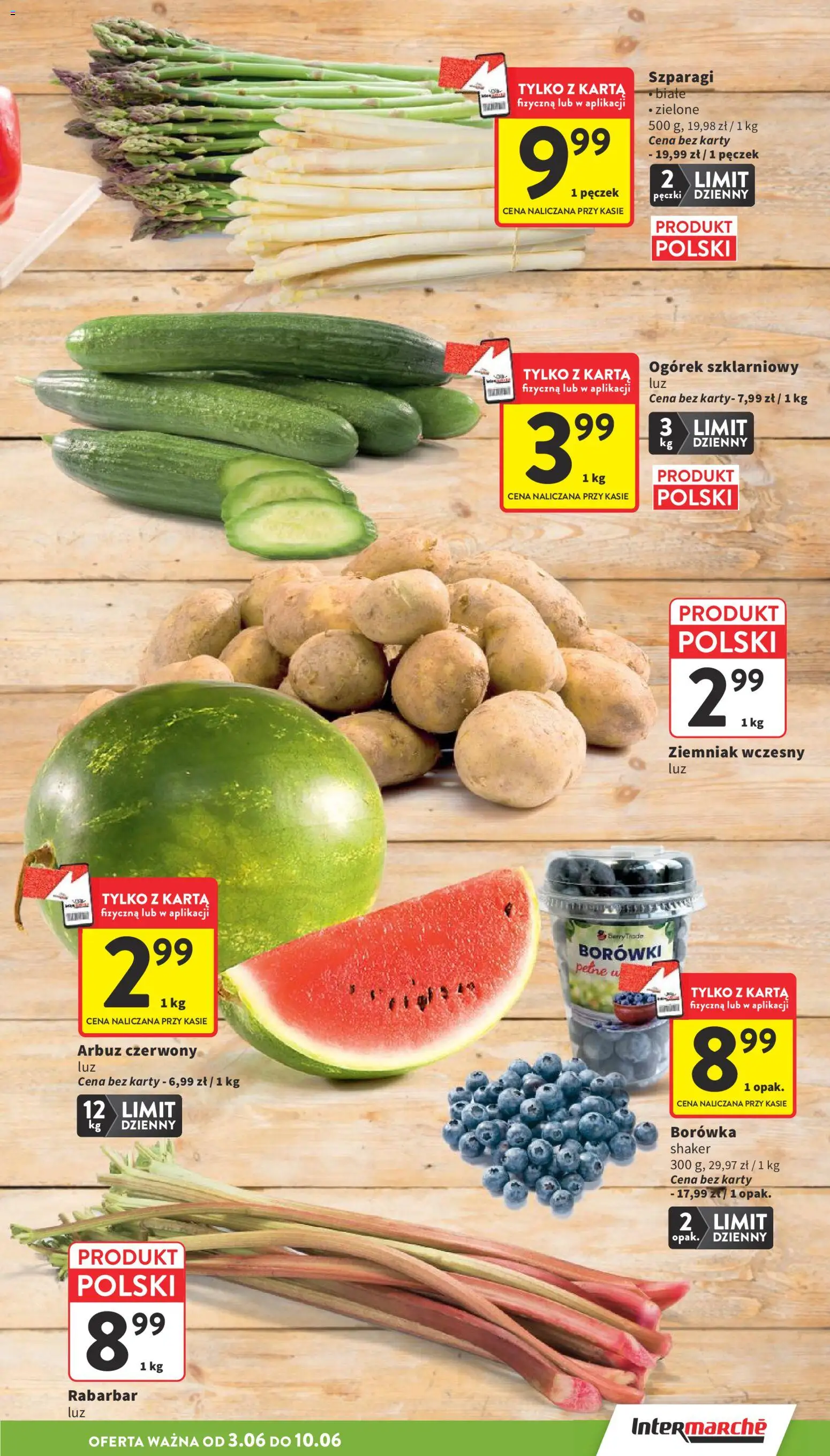 Intermarche gazetka od 03.06.2026 | Strona: 17 | Produkty: Karta, Arbuz, Szparagi, Ogórek szklarniowy