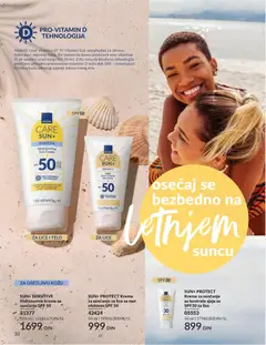 SUN+ SENSITIVE Hidratantna krema za sunčanje SPF 50, Hidratantna krema za sunčanje SPF 50 za lice i telo, pogodna za osetljivu kožu, veoma vodootporna, brzo upijanje. - pregled AVON kataloga - važi od 01.06.2026 | Strana: 32