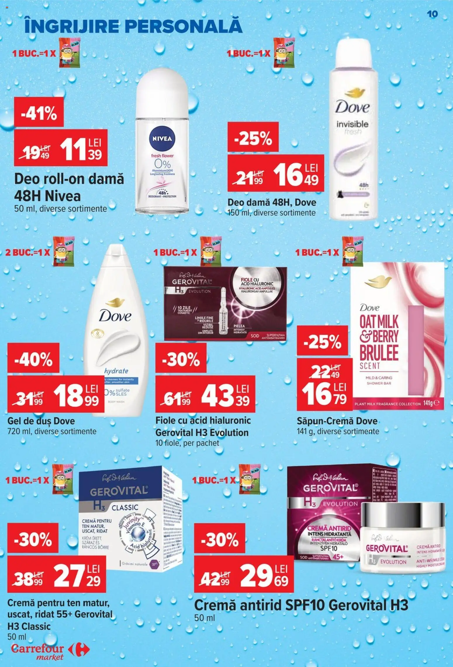 Noul catalog Carrefour – valabil de la 30.09.2026 | Pagină: 10 | Produse: Body, Duș, Gel de duș, Deodorant