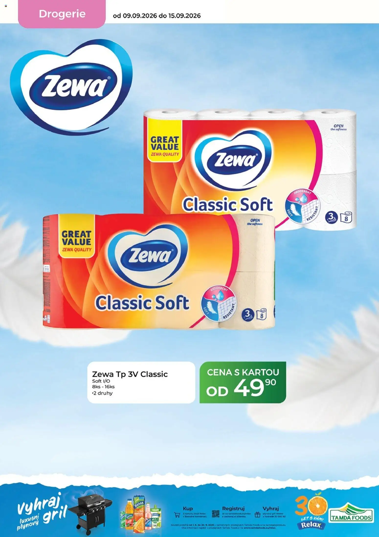 Tamda Foods leták od 09.09.2026 | Strana: 54 | Produkty: Plynový gril, Gril, Zewa, Drogerie