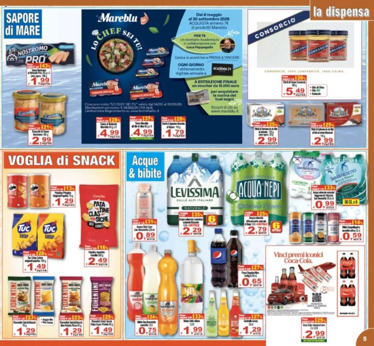 Volantino CTS del 12/08/2026 | Pagina: 5 | Prodotti: Pizza, Acqua, Tonno, Bibite