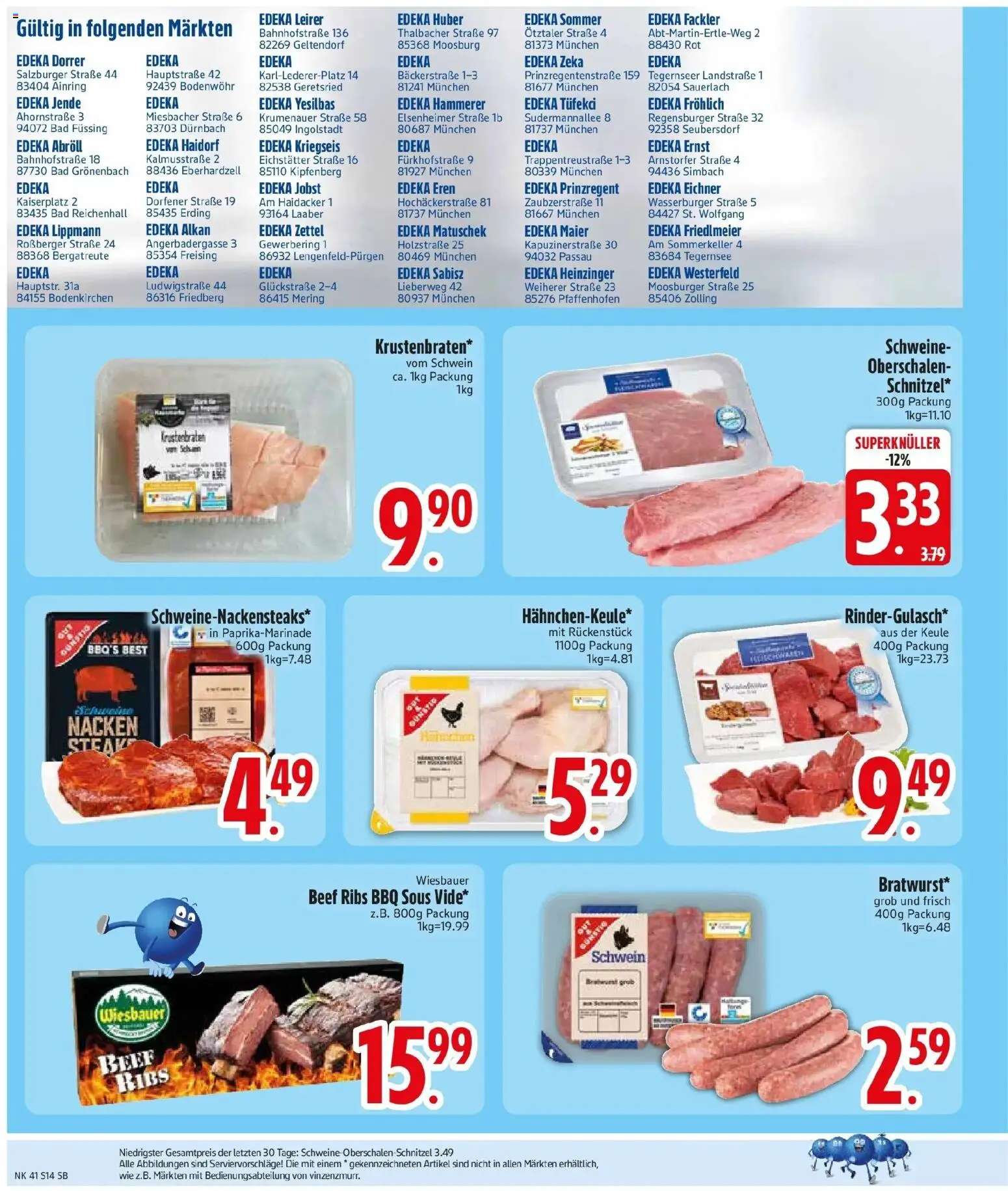 Edeka Prospekt München (ab 05.10.2026) » Angebote Online | Seite: 16 | Produkte: Bad, Bratwurst, Schnitzel, Steak