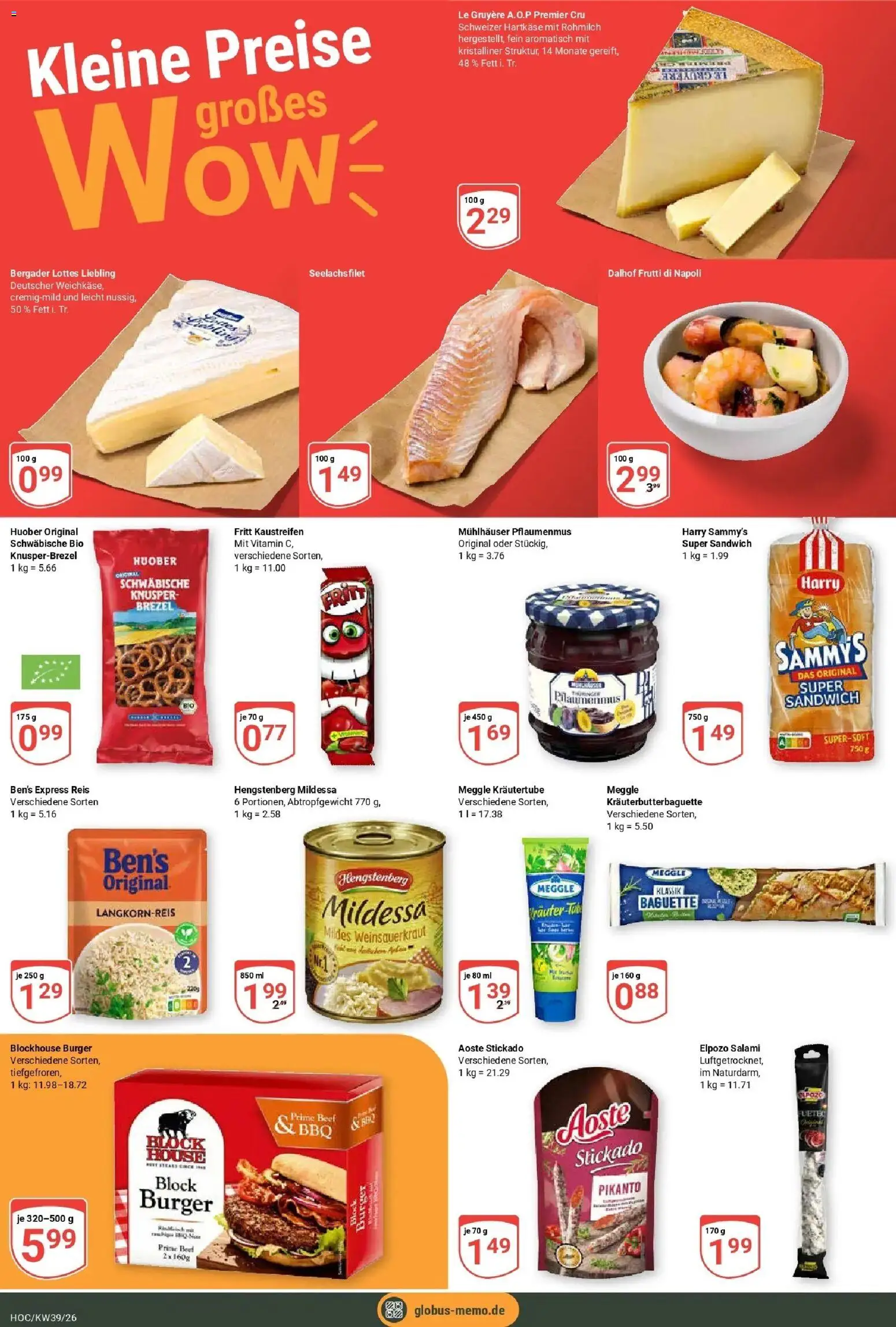 Globus Prospekt Hockenheim (ab 21.09.2026) » Angebote online | Seite: 21 | Produkte: Burger, Baguette, Salami, Reis