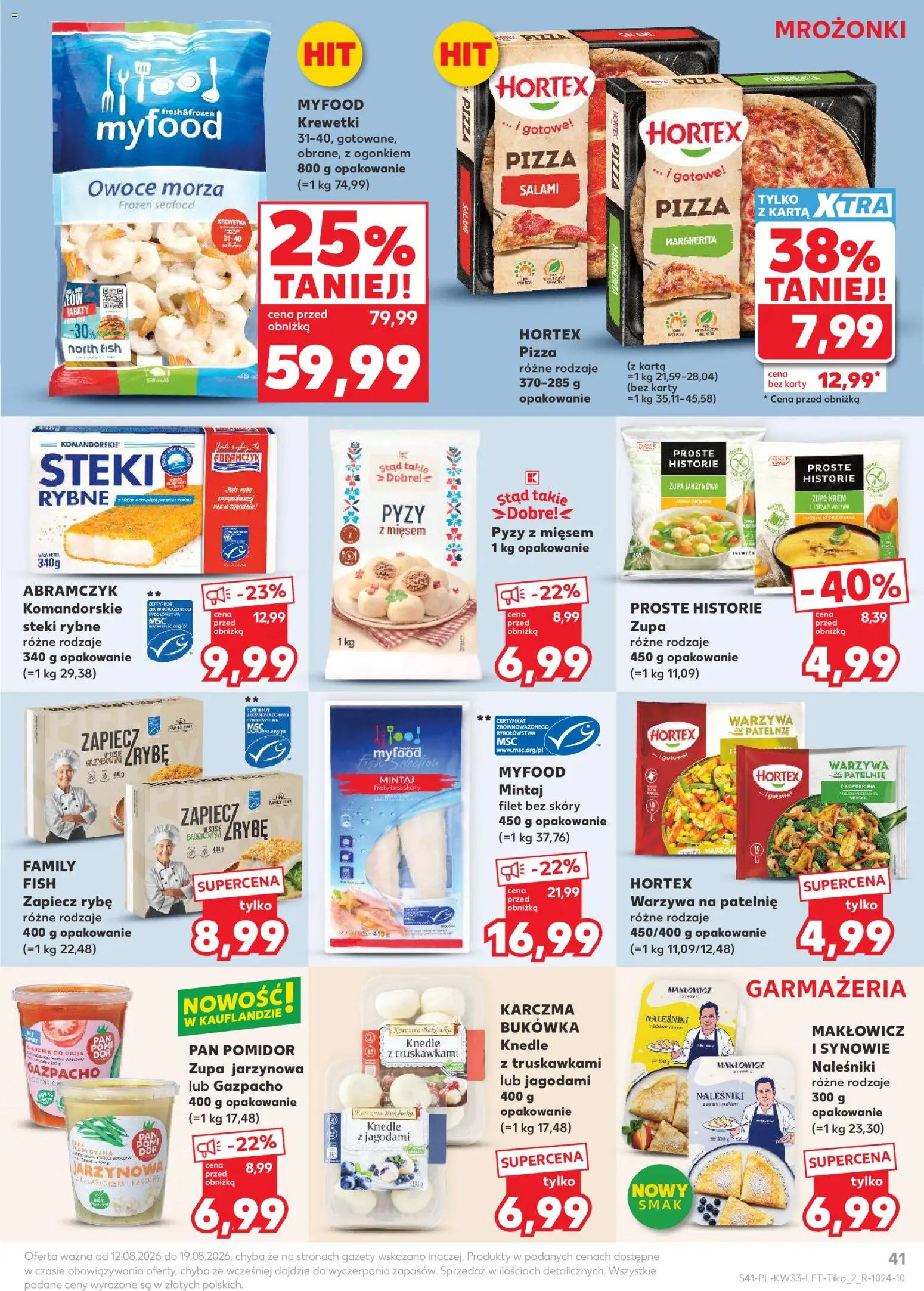 Kaufland Polsko leták od 12.08.2026 | Strana: 41 | Produkty: Pizza, Krém, Filet, Karty
