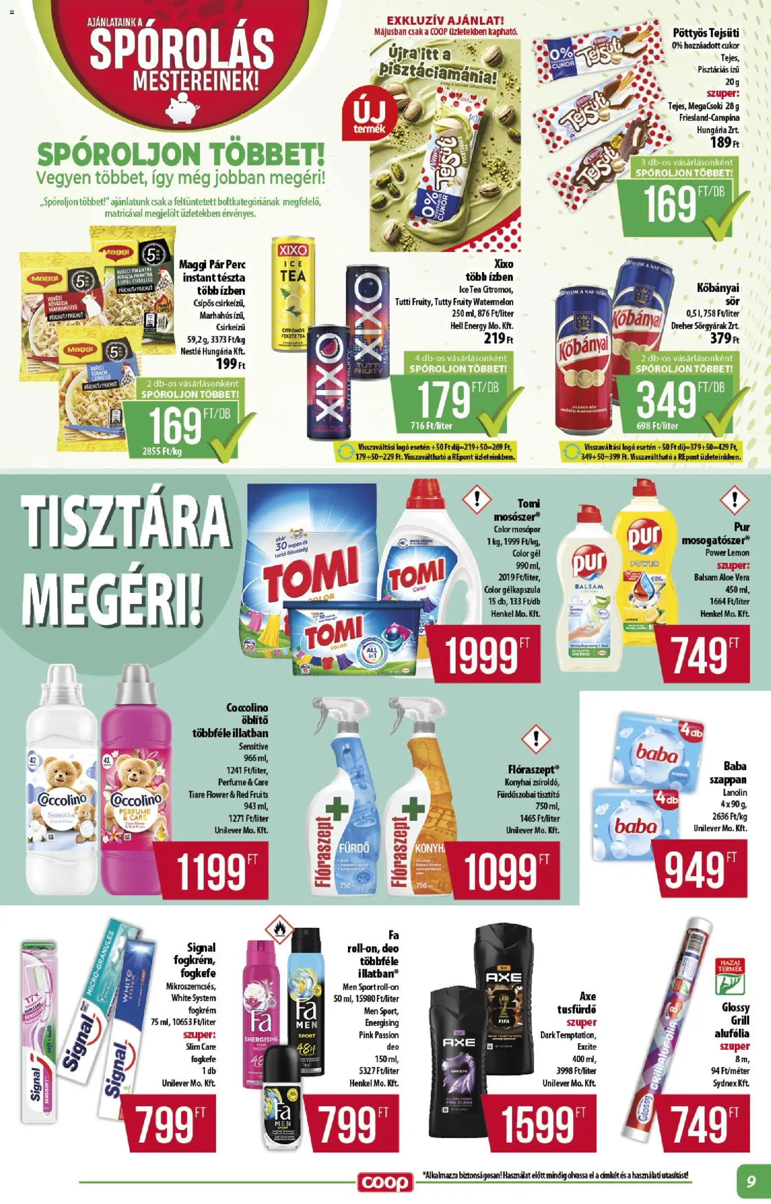COOP akciós ujság - amely érvényes a következő dátumtól: 28.05.2026 | Oldal: 9 | Termékek: Coccolino, Grill, Maggi, Marhahús