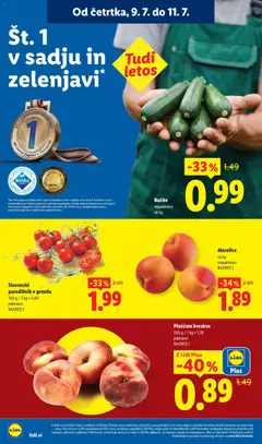 Lidl katalog akcije – veljaven od 09.07.2026 | Stran: 4 | Izdelki: Marelice, Paradiznik, Sadje