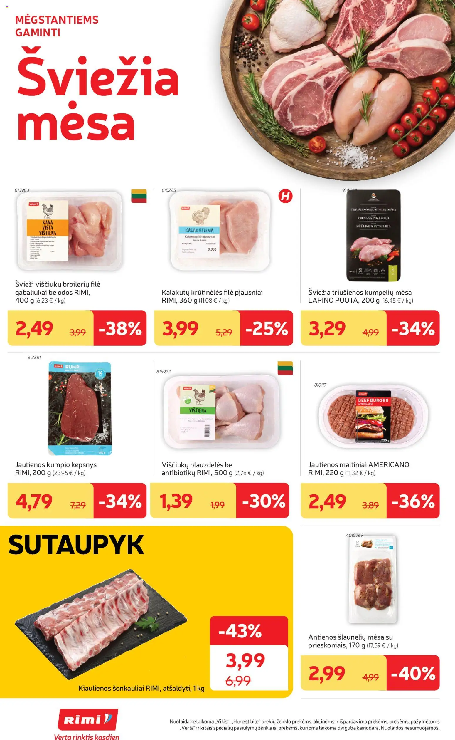 Rimi akcijos nuo 2026.06.30 | Puslapis: 4 | Prekių: Kiaulienos, Jautienos, Vištiena