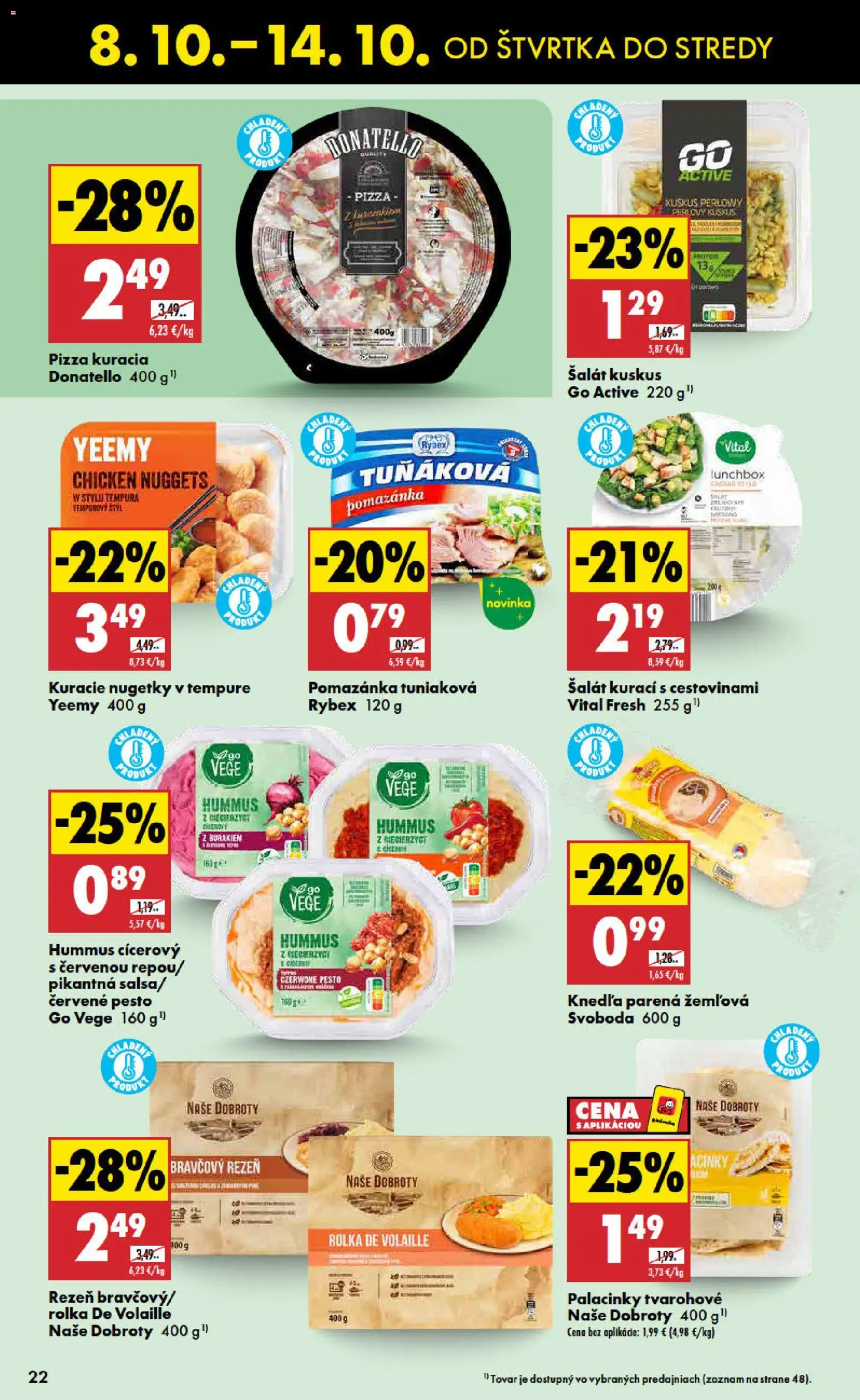 Nové Biedronka akcie – leták je platný od 08.10.2026 | Strana: 22 | Produkty: Hummus, Šalát, Knedľa, Pesto