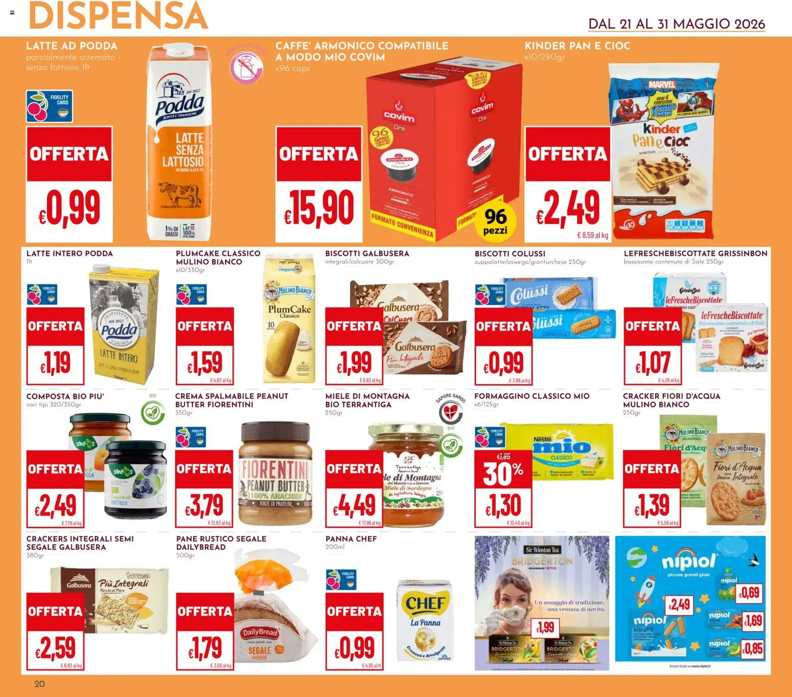 Volantino Pan del 21.05.2026 | Pagina: 20 | Prodotti: Pane, Crackers, Arachidi, Miele