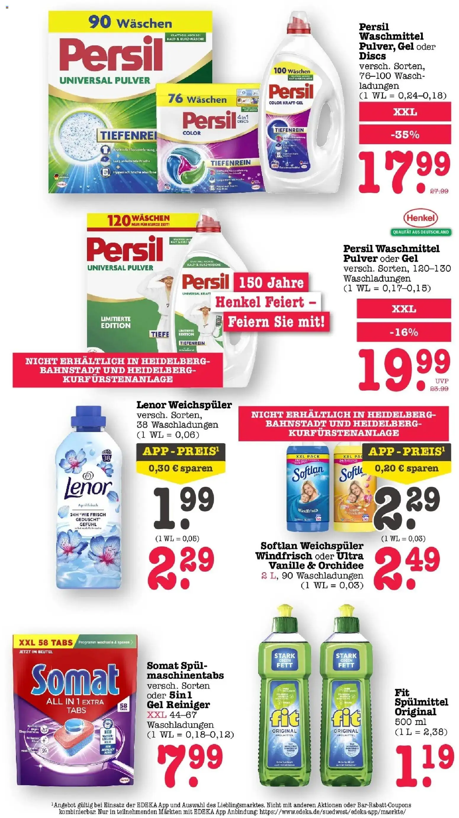 Edeka Prospekt Heidelberg (ab 31.08.2026) » Angebote Online | Seite: 54 | Produkte: Lenor, Wasser, Weichspüler, Waschmittel