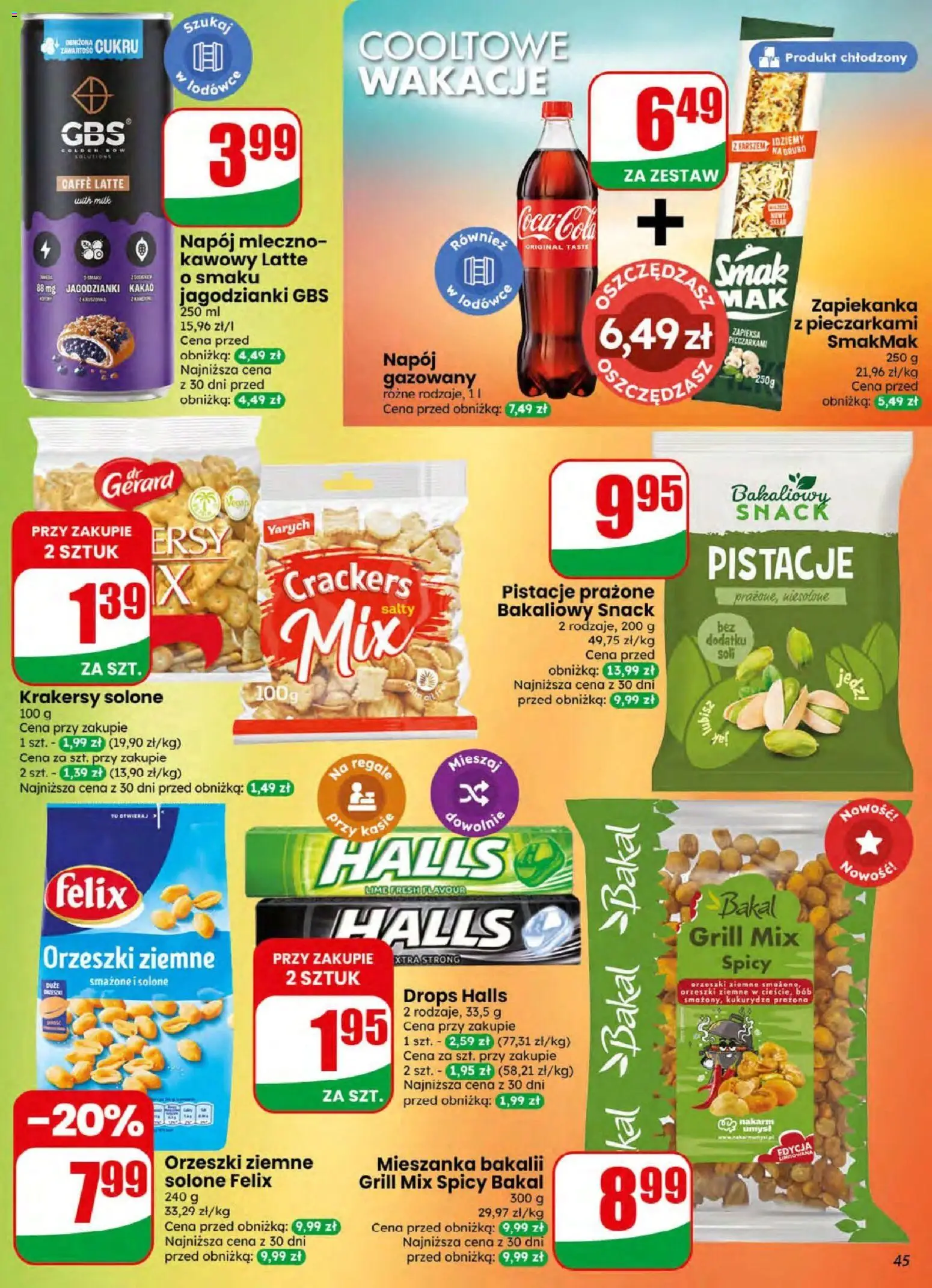 Dino gazetka od 05.08.2026 | Strona: 45 | Produkty: Gbs, Zapiekanka, Kukurydza prażona, Orzeszki ziemne