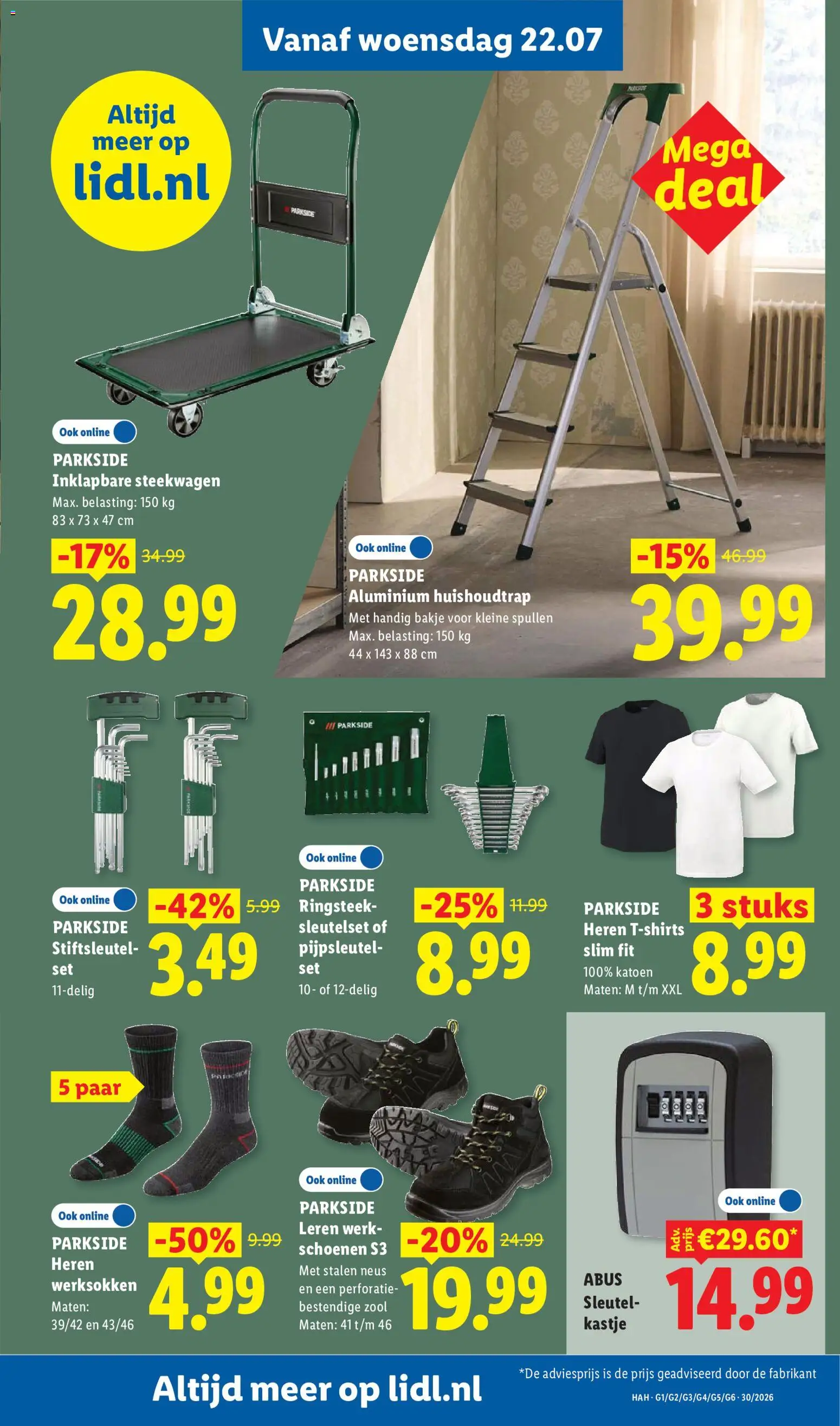 {H1} | Pagina: 30 | Producten: Schoenen, Ladder, Trolley