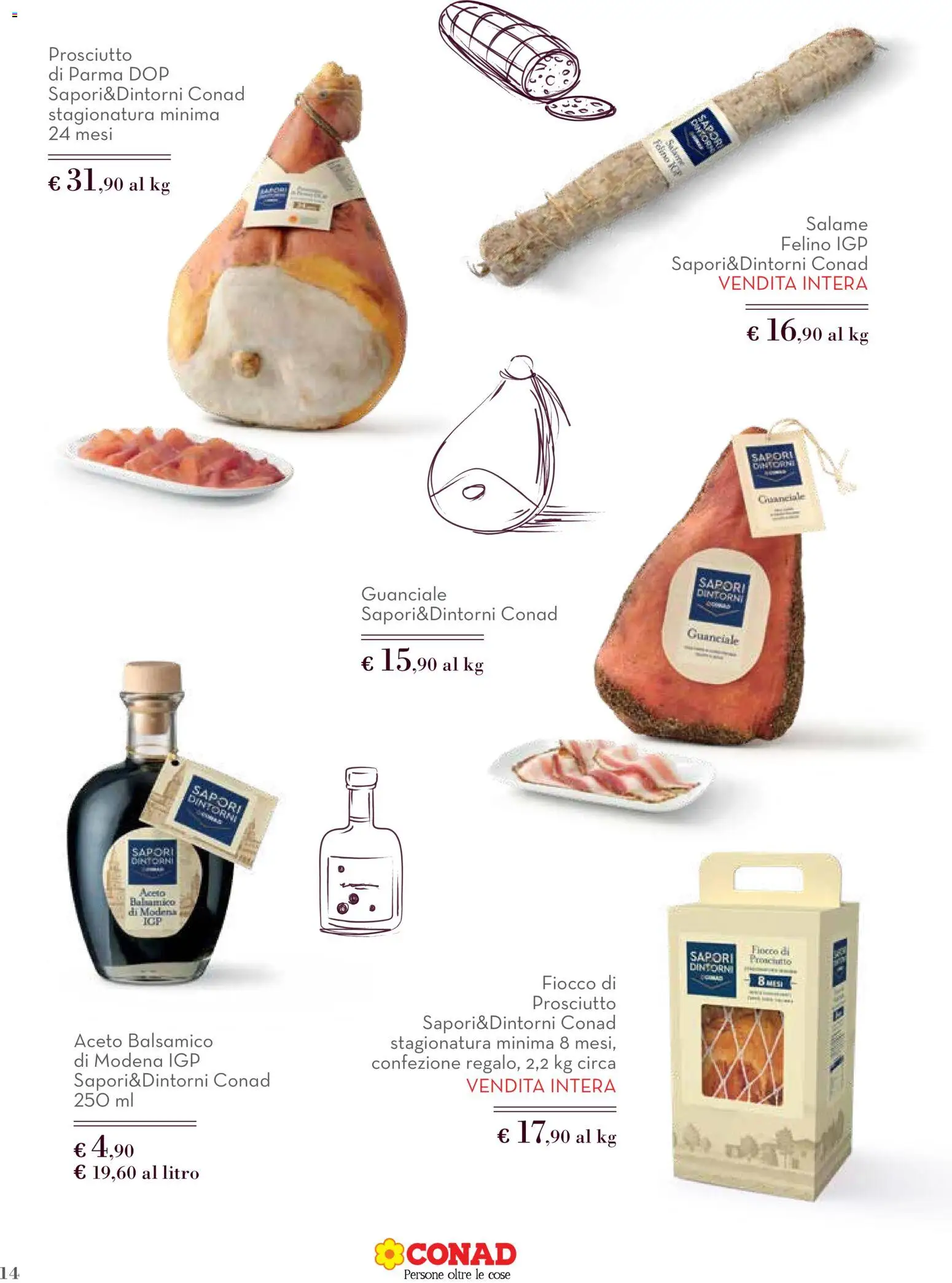 Volantino Conad del 12.03.2026 | Pagina: 14 | Prodotti: Salame, Prosciutto, Aceto, Guanciale
