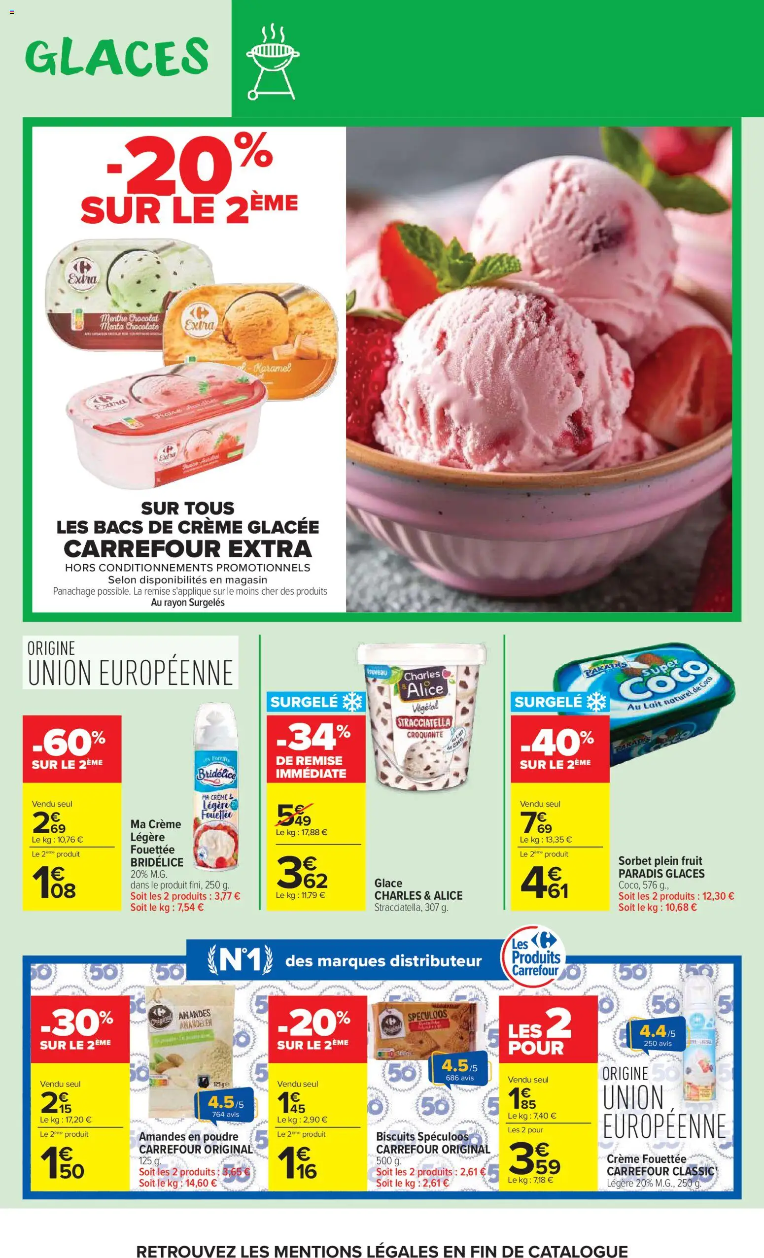 {H1} | Page: 20 | Produits: Glaces, Poudre, Crème, Amandes